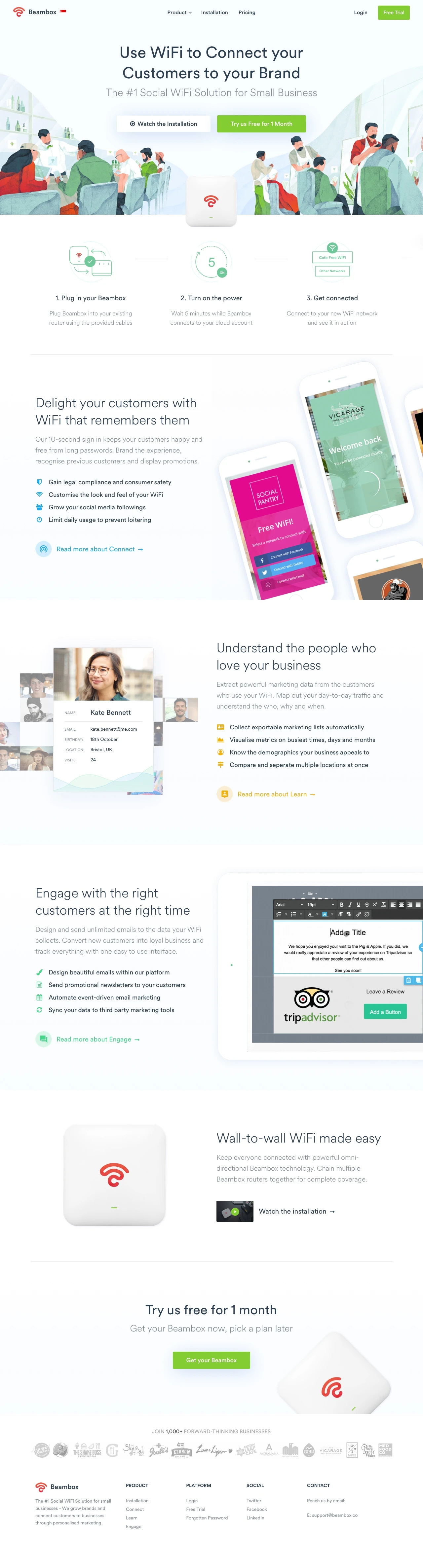 Beambox Landing Page Example: 