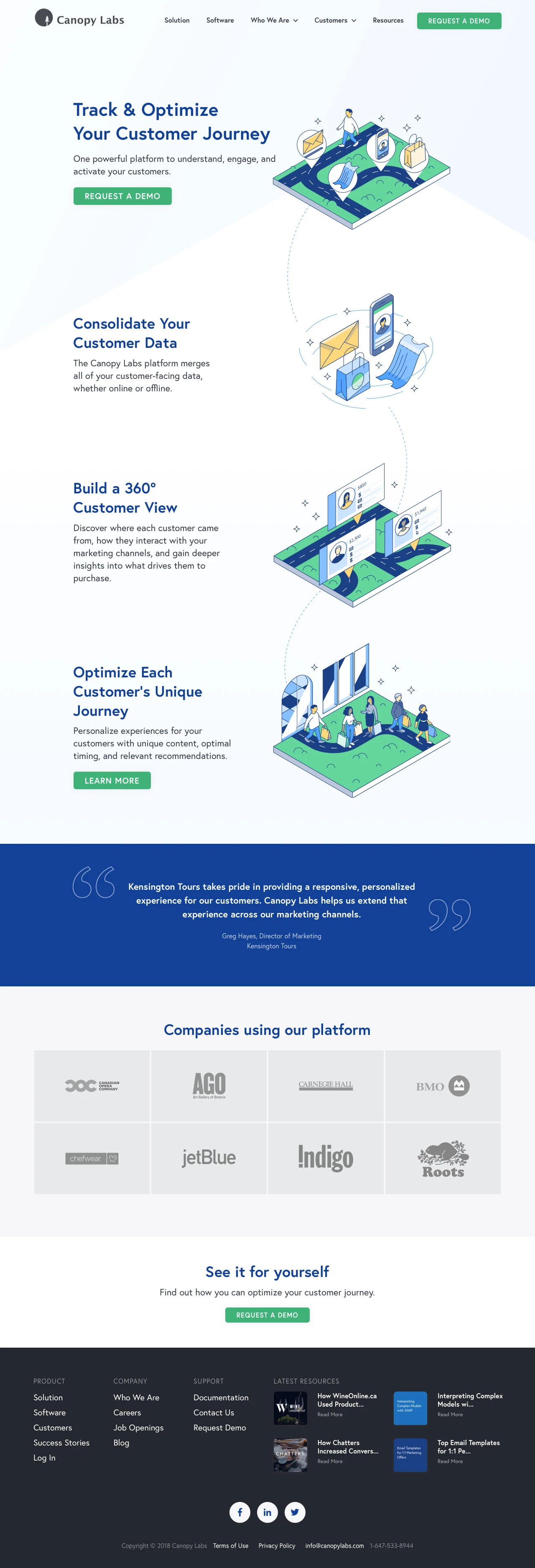 Canopy Labs Landing Page Example: Canopy Labs is a software platform to track and optimize your customer journey, helping you understand, engage, and activate your customers.
