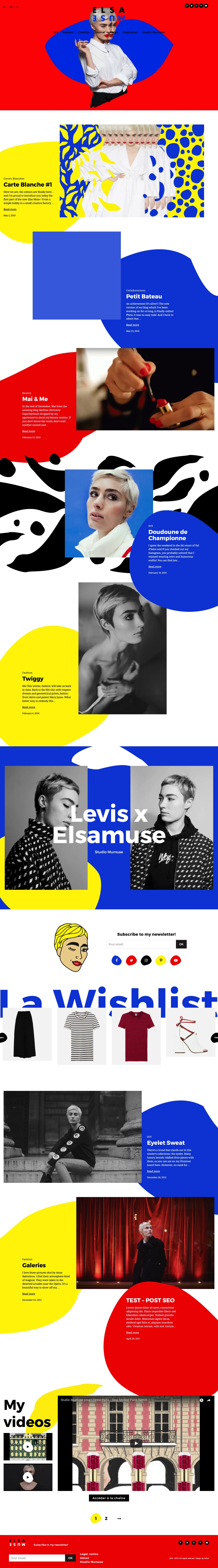 ElsaMuse Landing Page Example: DIY, Stop Motion & Mode