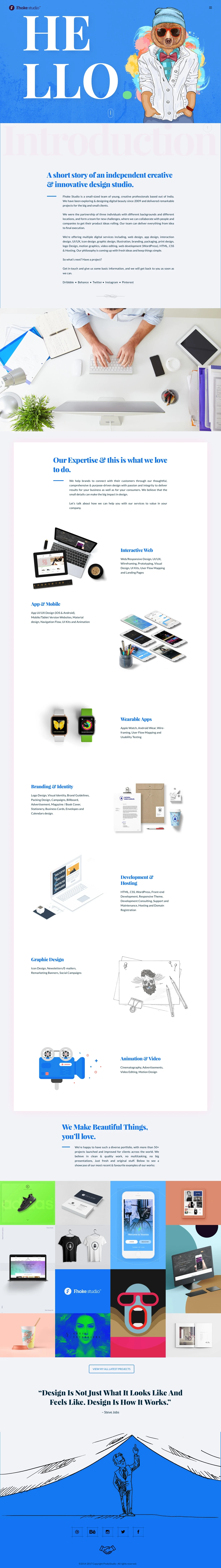 Fhoke Studio Landing Page Example: Fhoke Studio is a small-sized team of young, creative professionals