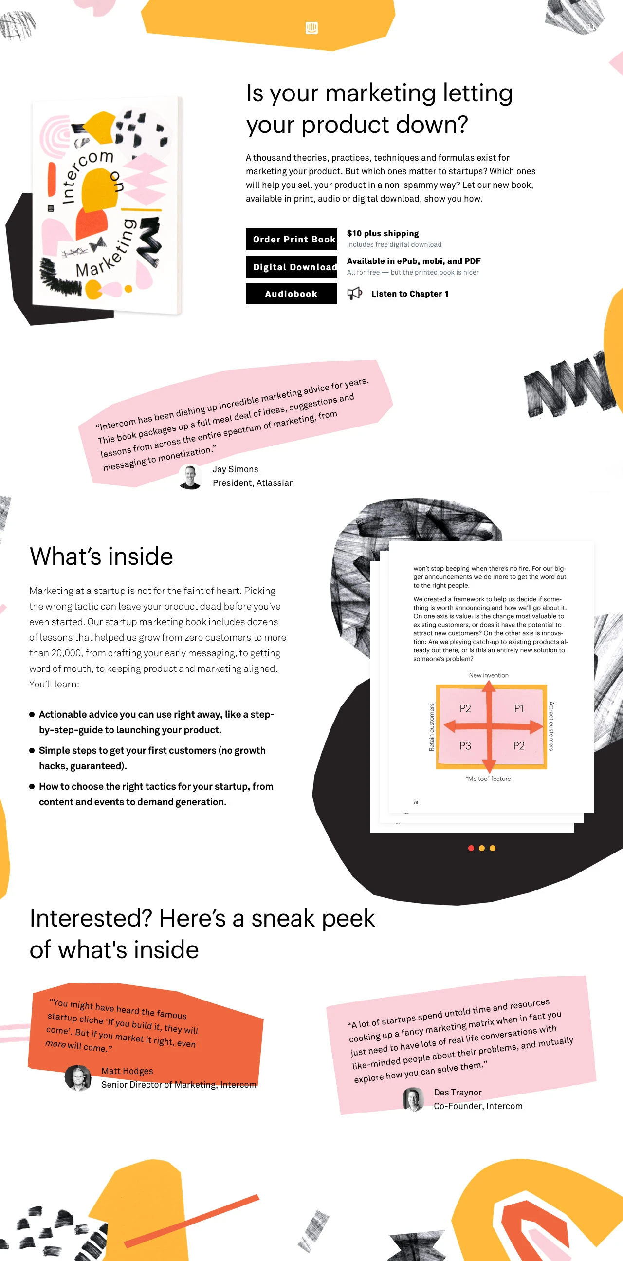Intercom on Marketing Landing Page Example: A thousand theories, practices, techniques and formulas exist for marketing your product. But which ones matter to startups? Which ones will help you sell your product in a non-spammy way?