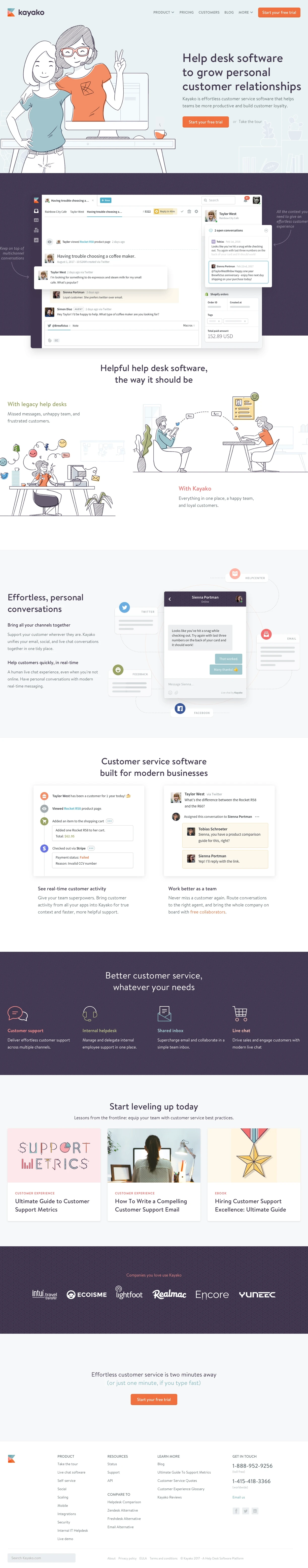 Kayako Landing Page Example: Kayako is effortless customer service software that helps teams be more productive and build customer loyalty.