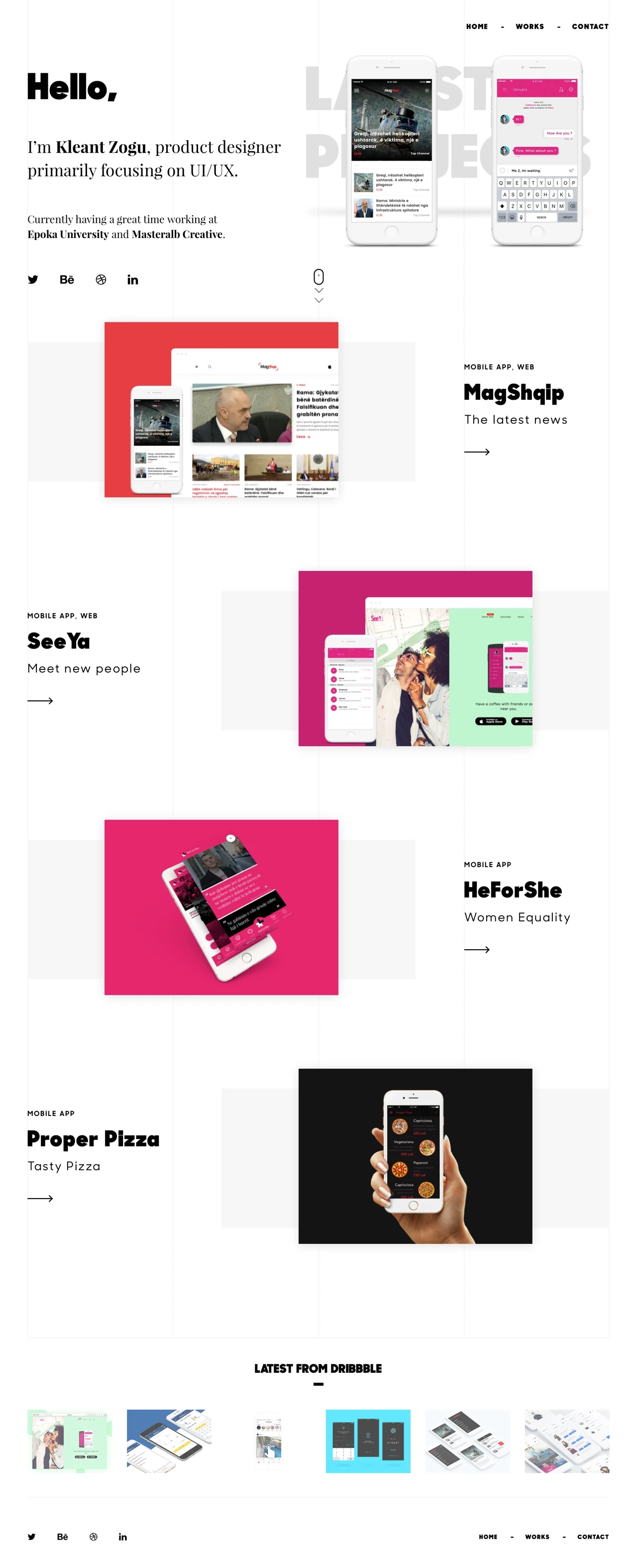 Kleant Zogu Landing Page Example: I’m Kleant Zogu, product designer primarily focusing on UI/UX.