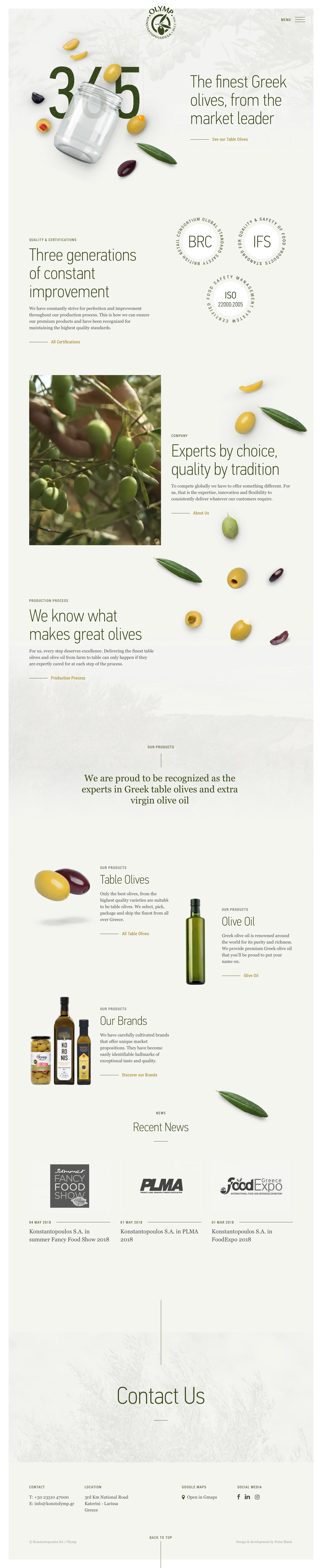 Konstantopoulos Landing Page Example: The finest Greek olives, from the market leader.