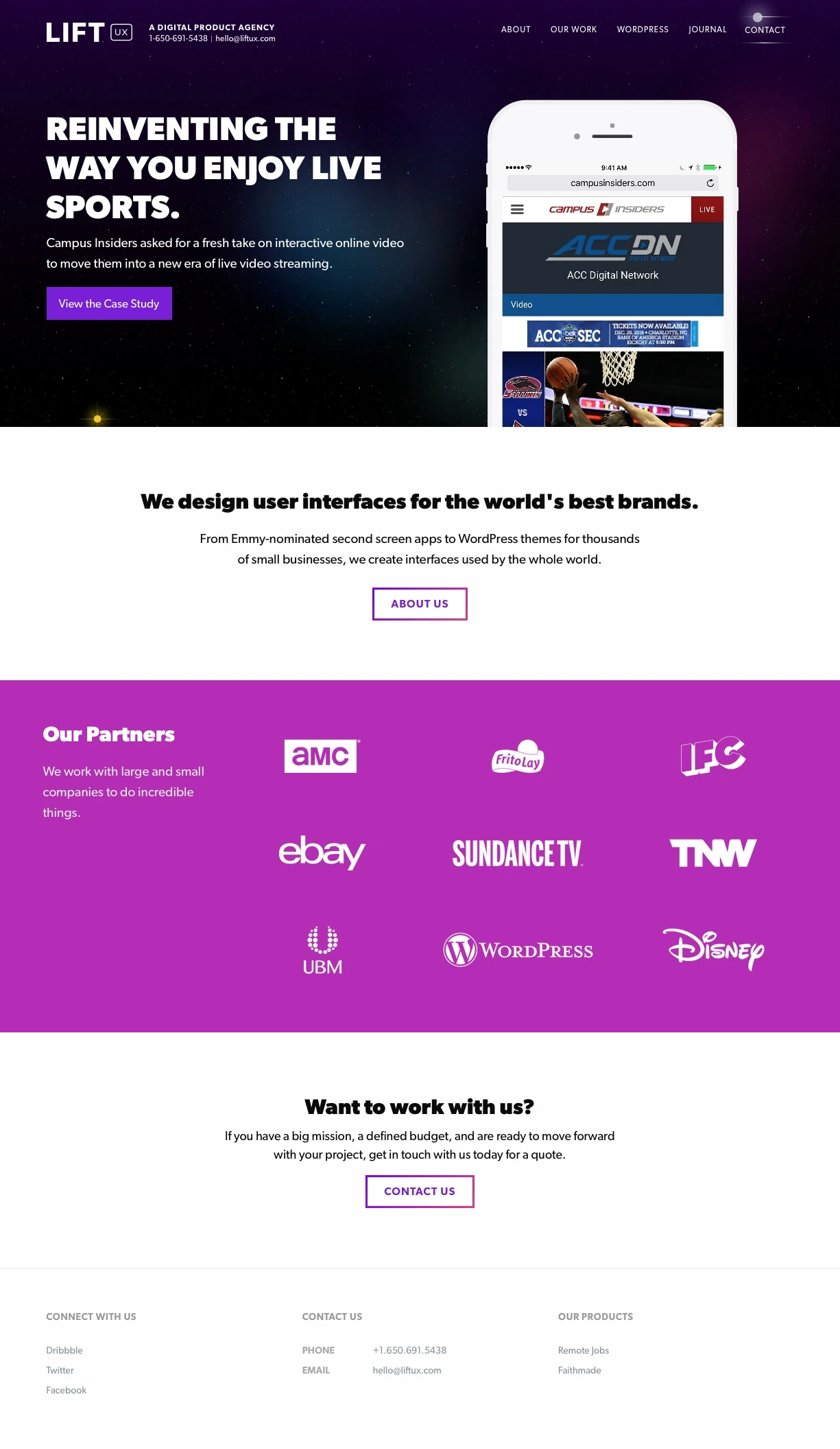 Lift UX Landing Page Example: User Experience Design