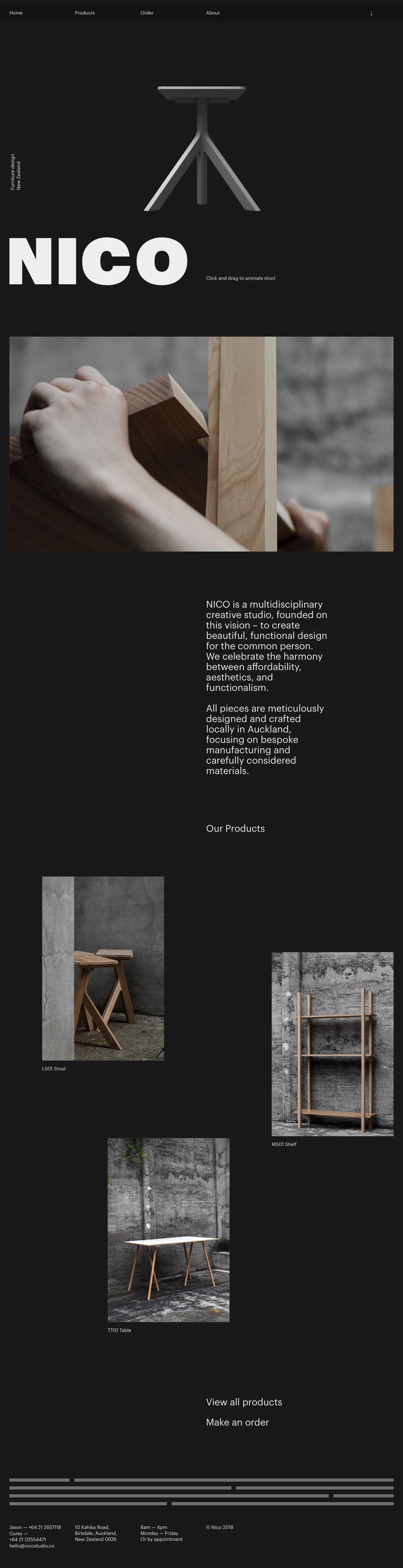 Nico Landing Page Example: NICO is a multidisciplinary creative studio, founded on this vision – to create beautiful, functional design for the common person. We celebrate the harmony between affordability, aesthetics, and functionalism.