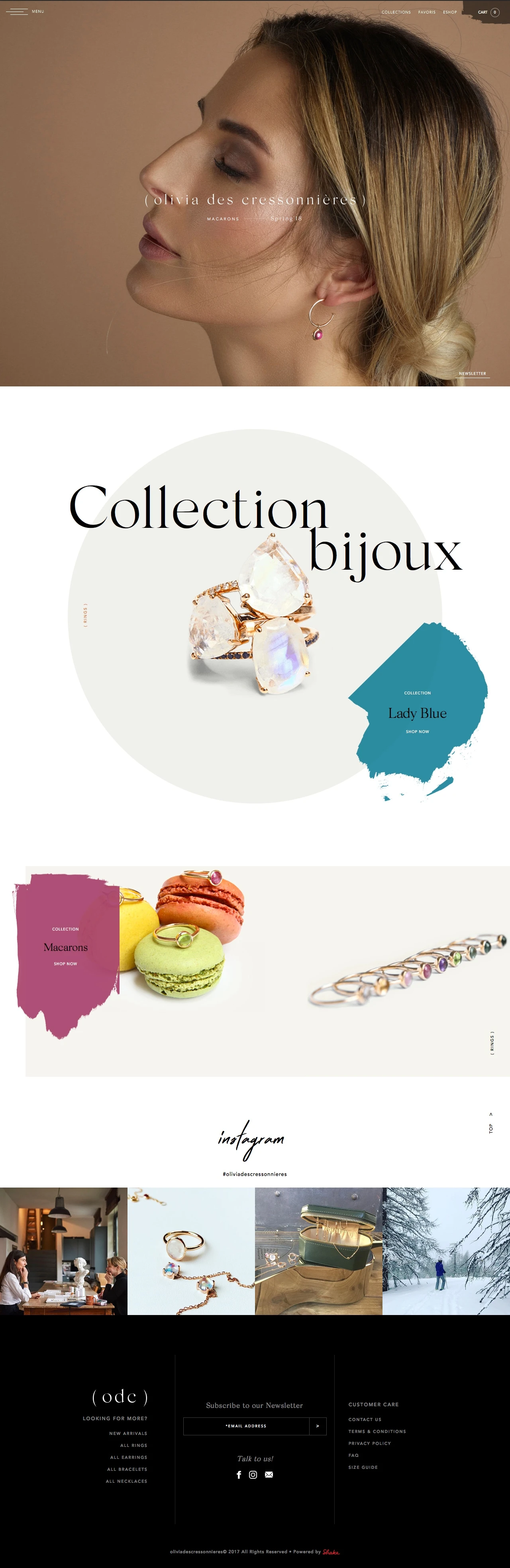 Olivia des Cressionnieres Landing Page Example: Happiness is always as an interlude