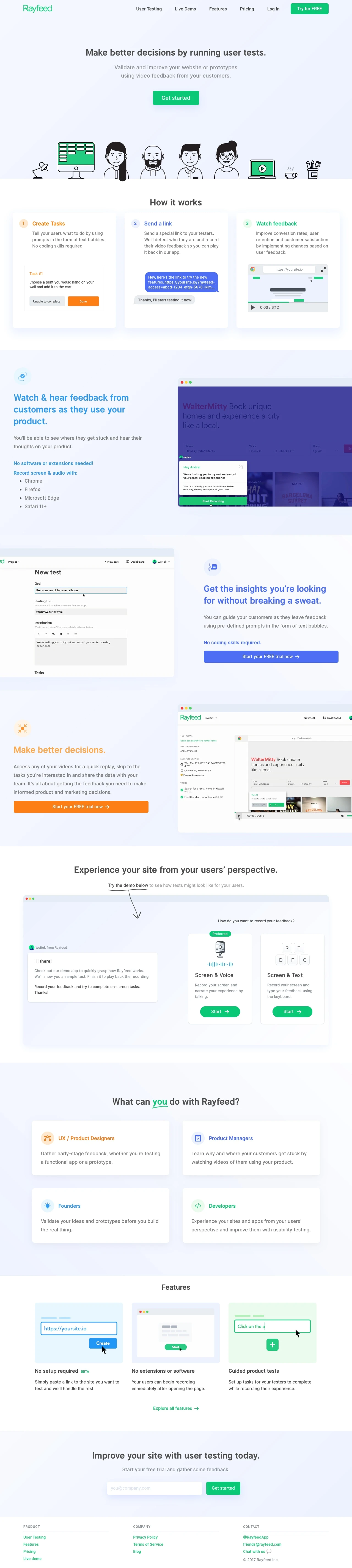 Rayfeed Landing Page Example: 