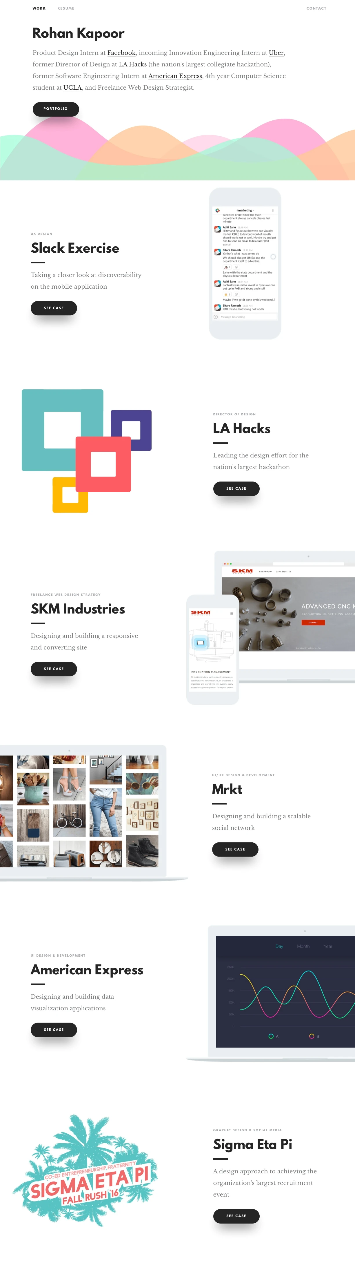 Rohan Kapoor Landing Page Example: Product Design