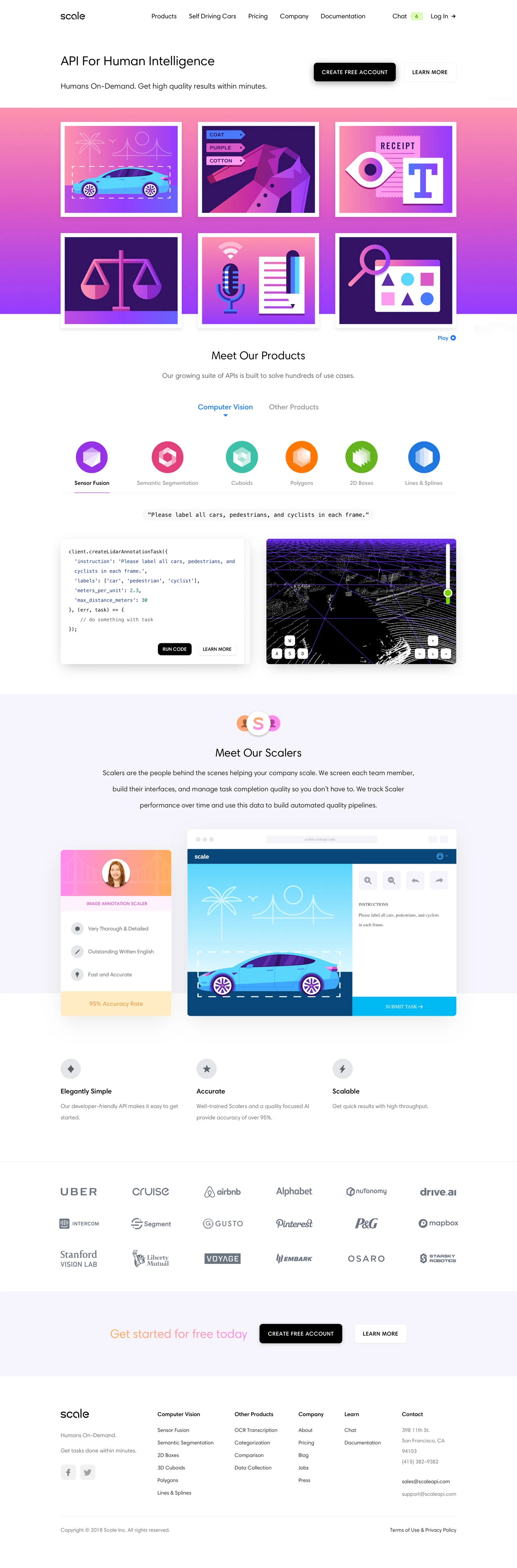 Scale Landing Page Example: Humans On-Demand. Get high quality results within minutes.