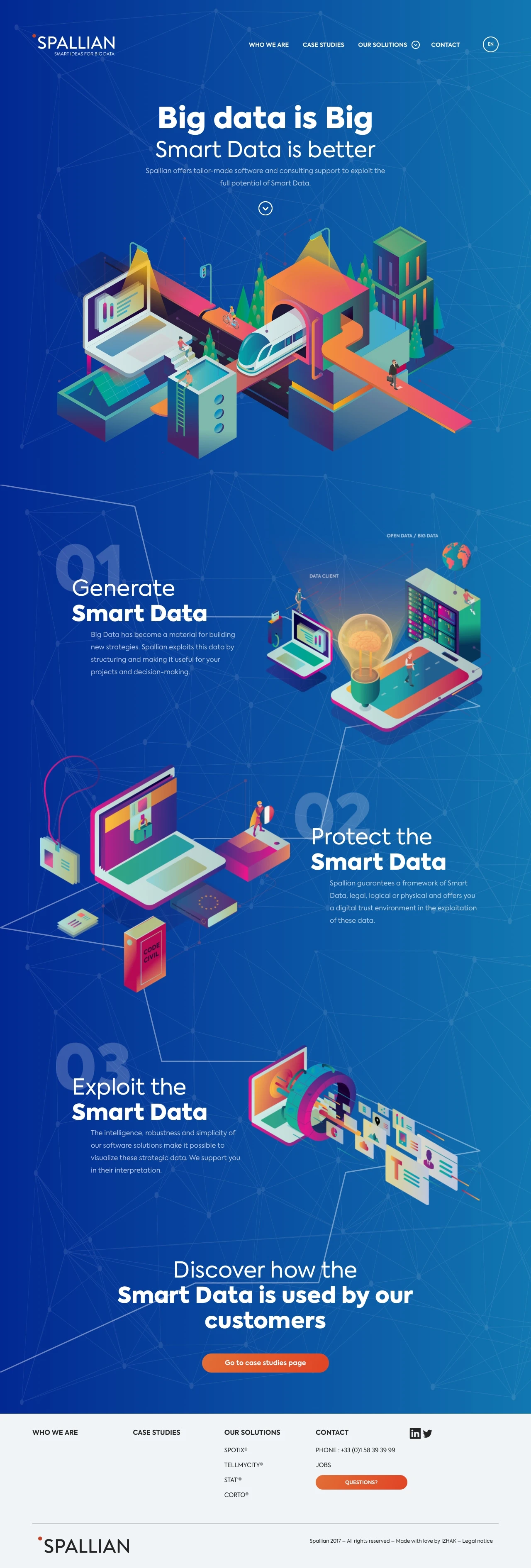 Spallian Landing Page Example: Spallian offers tailor-made software and consulting support to exploit the full potential of Smart Data.