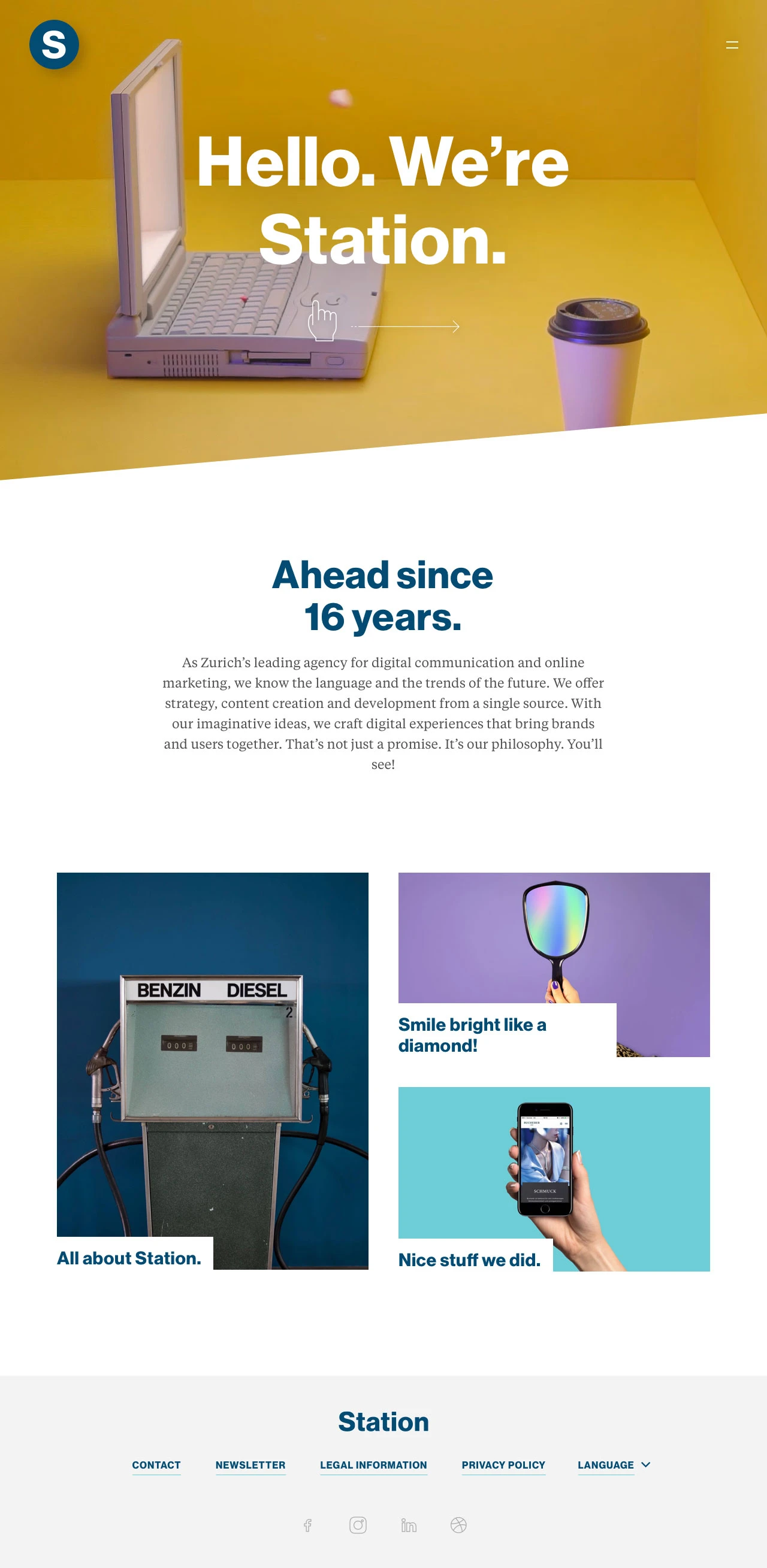 Station Landing Page Example: Station is Zurich's digital agency for strategy, content creation and development. Our imaginative ideas bring brands and users together in digital worlds.