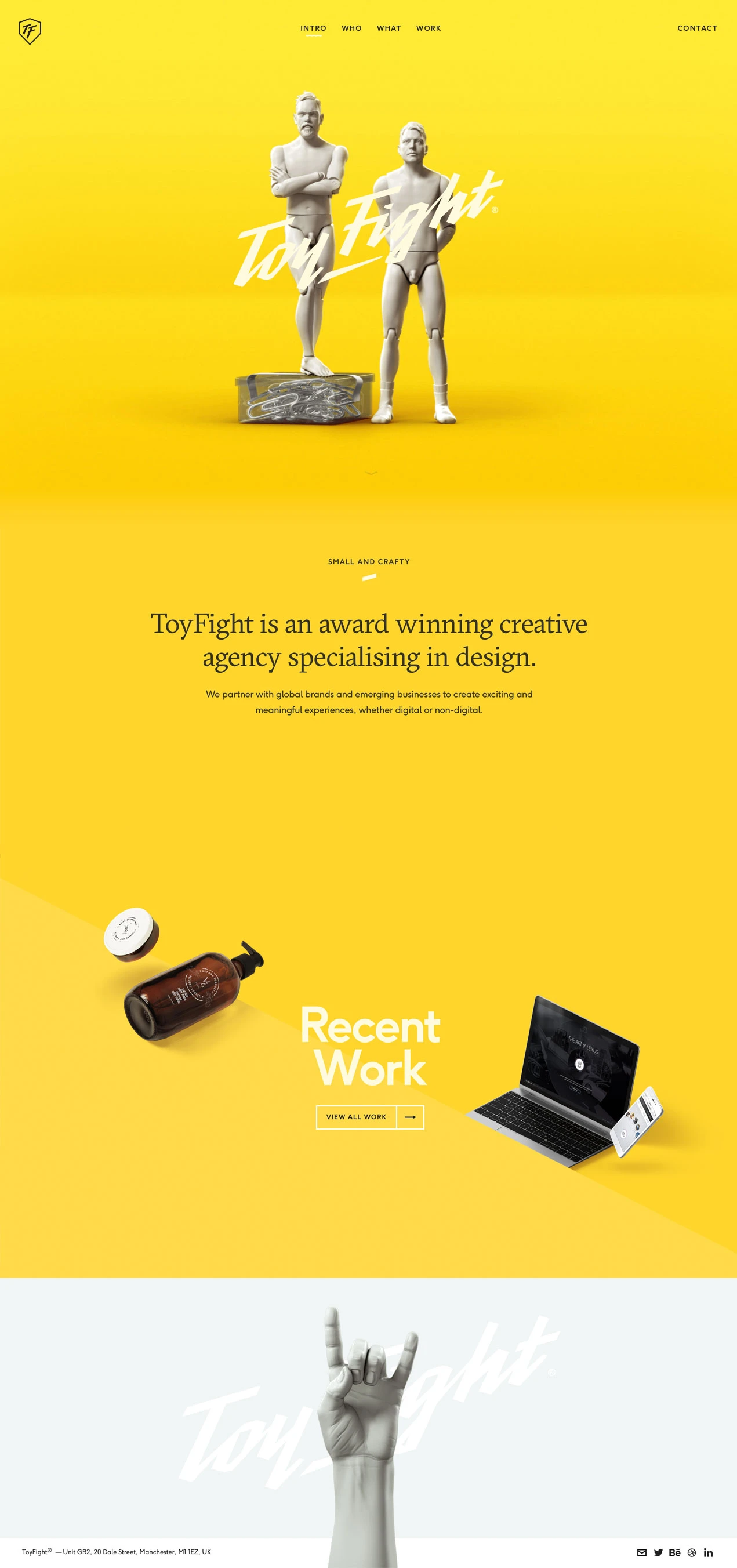 ToyFight Landing Page Example: ToyFight® is an award winning digital agency, creating beautiful experiences for consumers and brands through design and technology.