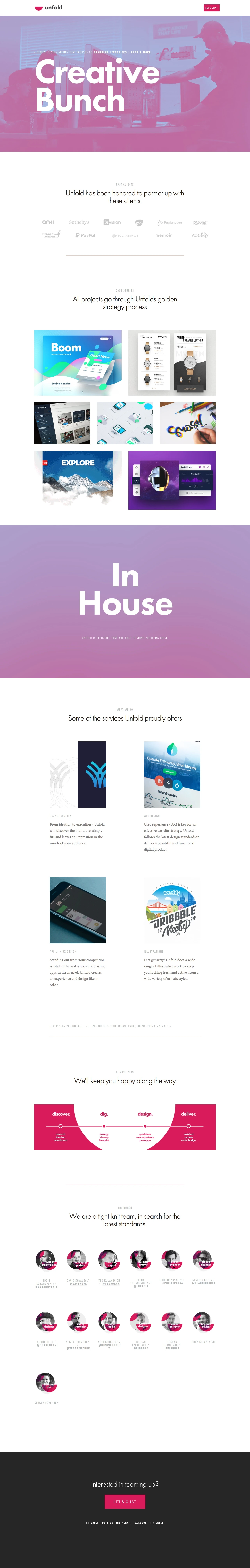 UNFOLD Landing Page Example: UNFOLD™ is a brand strategy and digital design agency specializing in web design, branding, identity, user experience (UX)