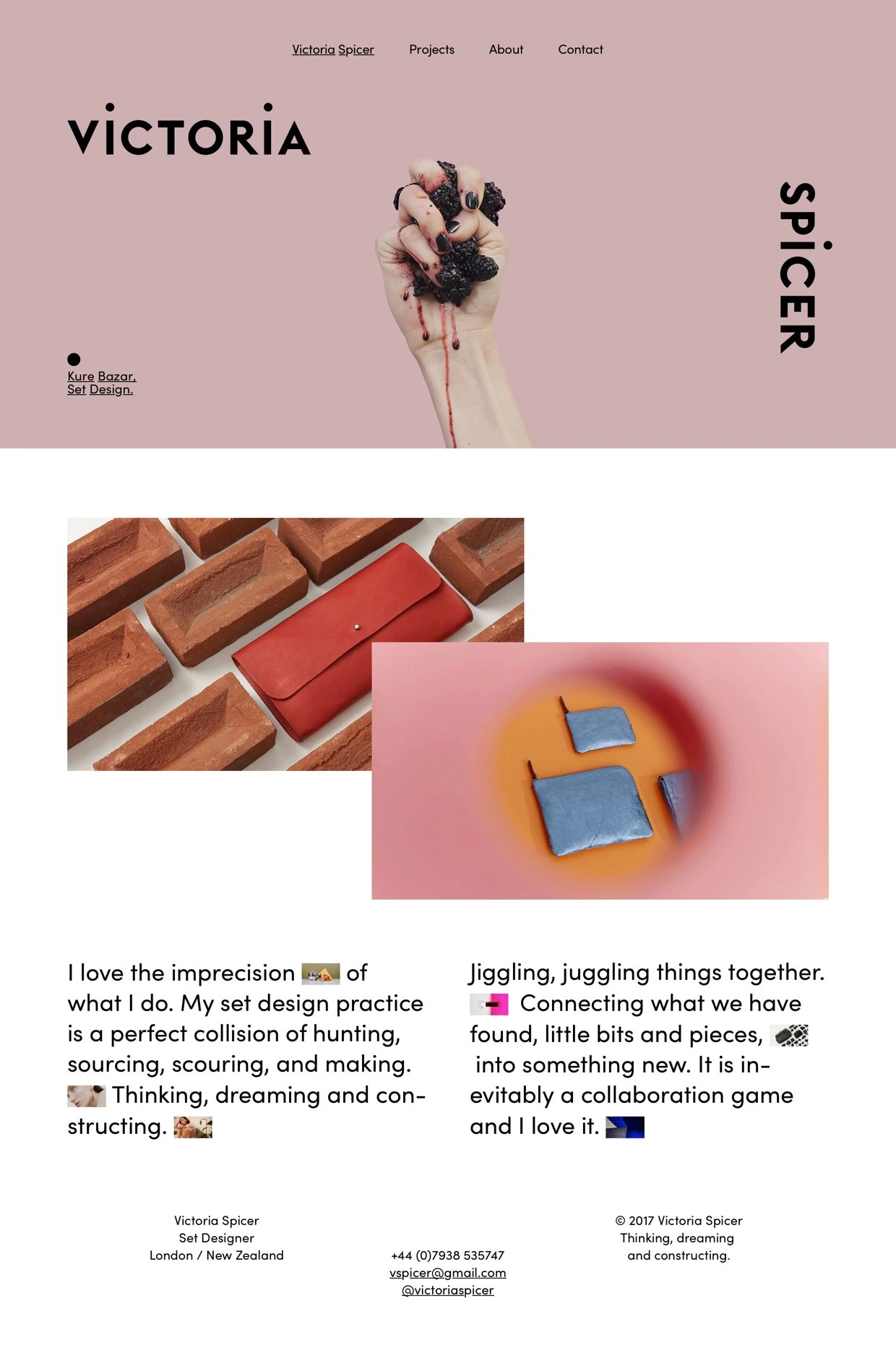 Victoria Spicer Landing Page Example: London based Set Designer