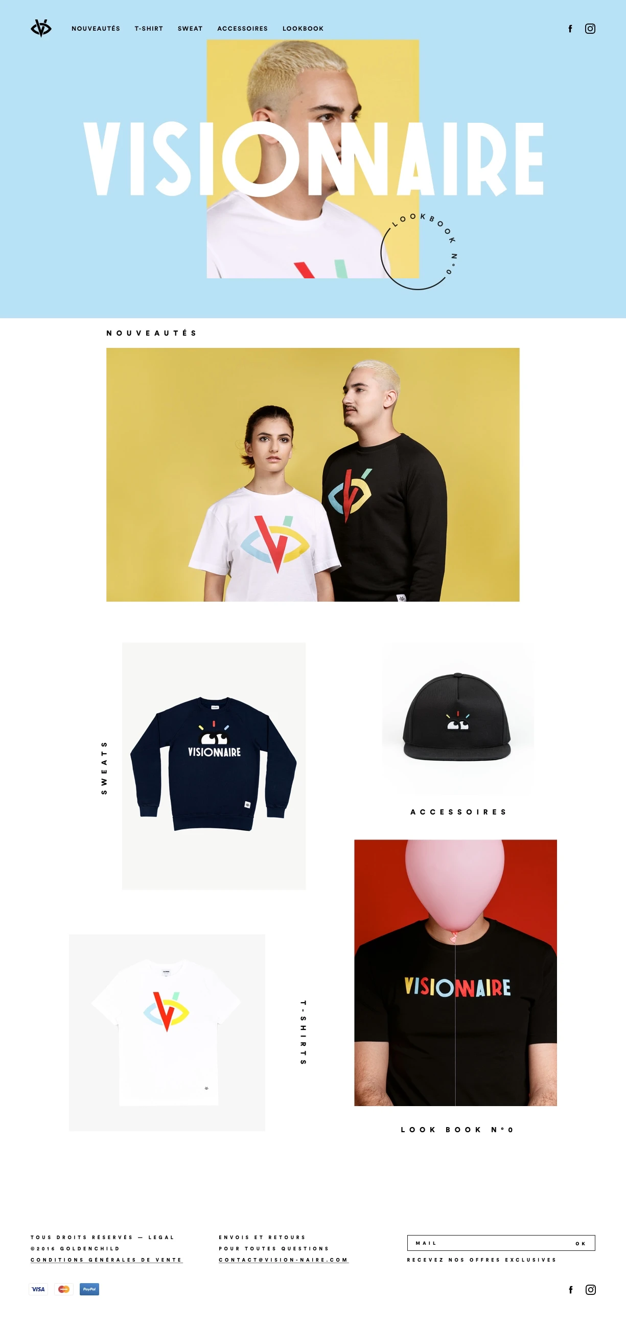 Visionnaire Landing Page Example: Discover the collection by Bigflo & Oli