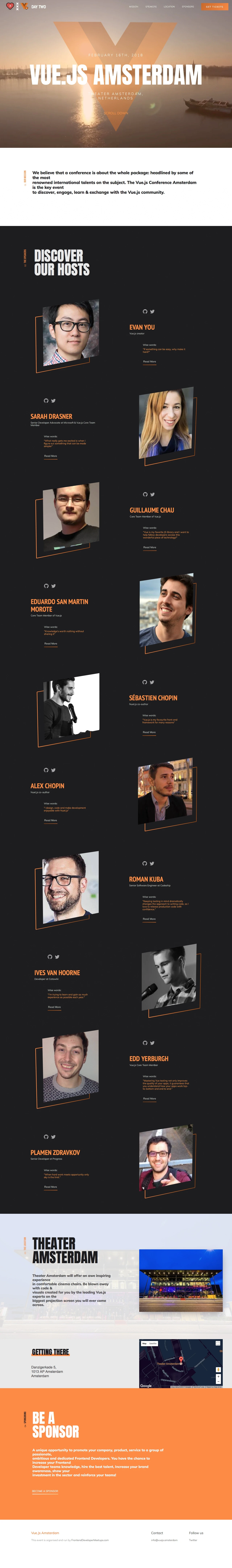 Vue.js Conference Amsterdam Landing Page Example: Vue.js Conference Amsterdam - 16-02-2018 - Theater Amsterdam.