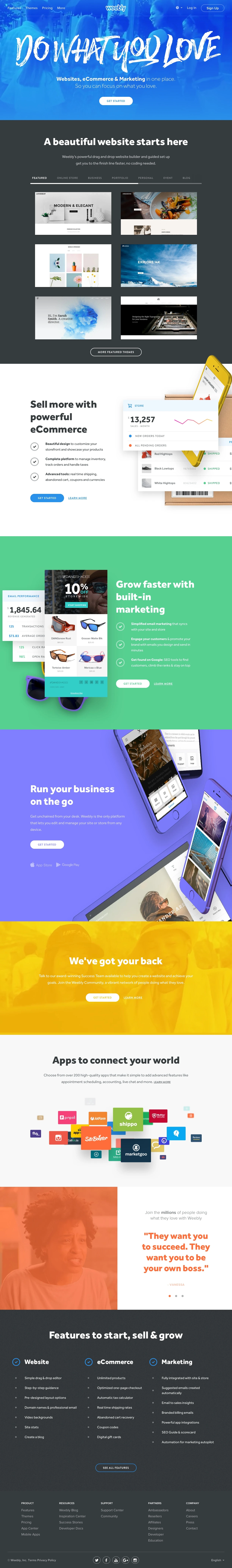 Weebly Landing Page Example: Weebly makes it surprisingly easy to create a high-quality website, blog or online store. Over 40 million people use Weebly to bring their unique ideas to life.