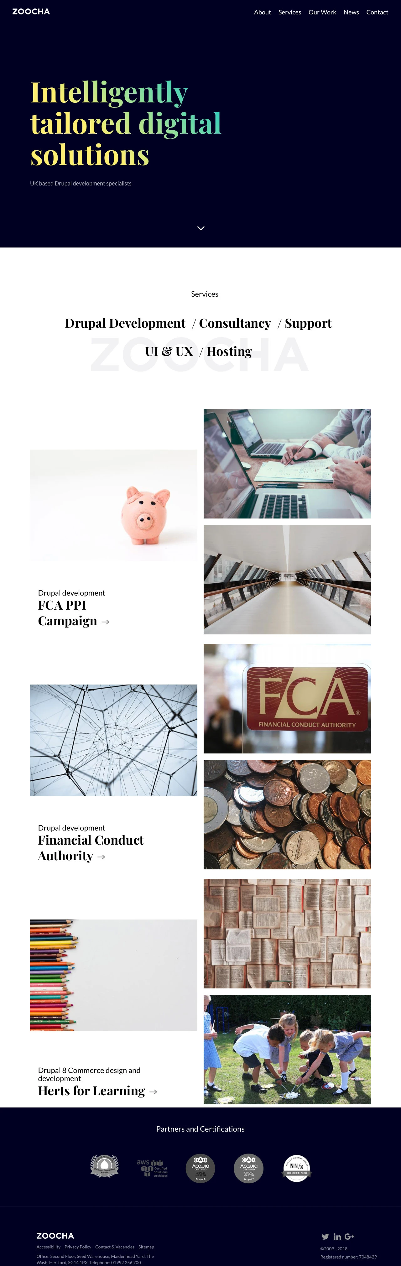 Zoocha Landing Page Example: Zoocha are a leading full service digital agency specialising in Drupal development. We work with clients ranging from start-ups to public sector organisations, and everything in between.