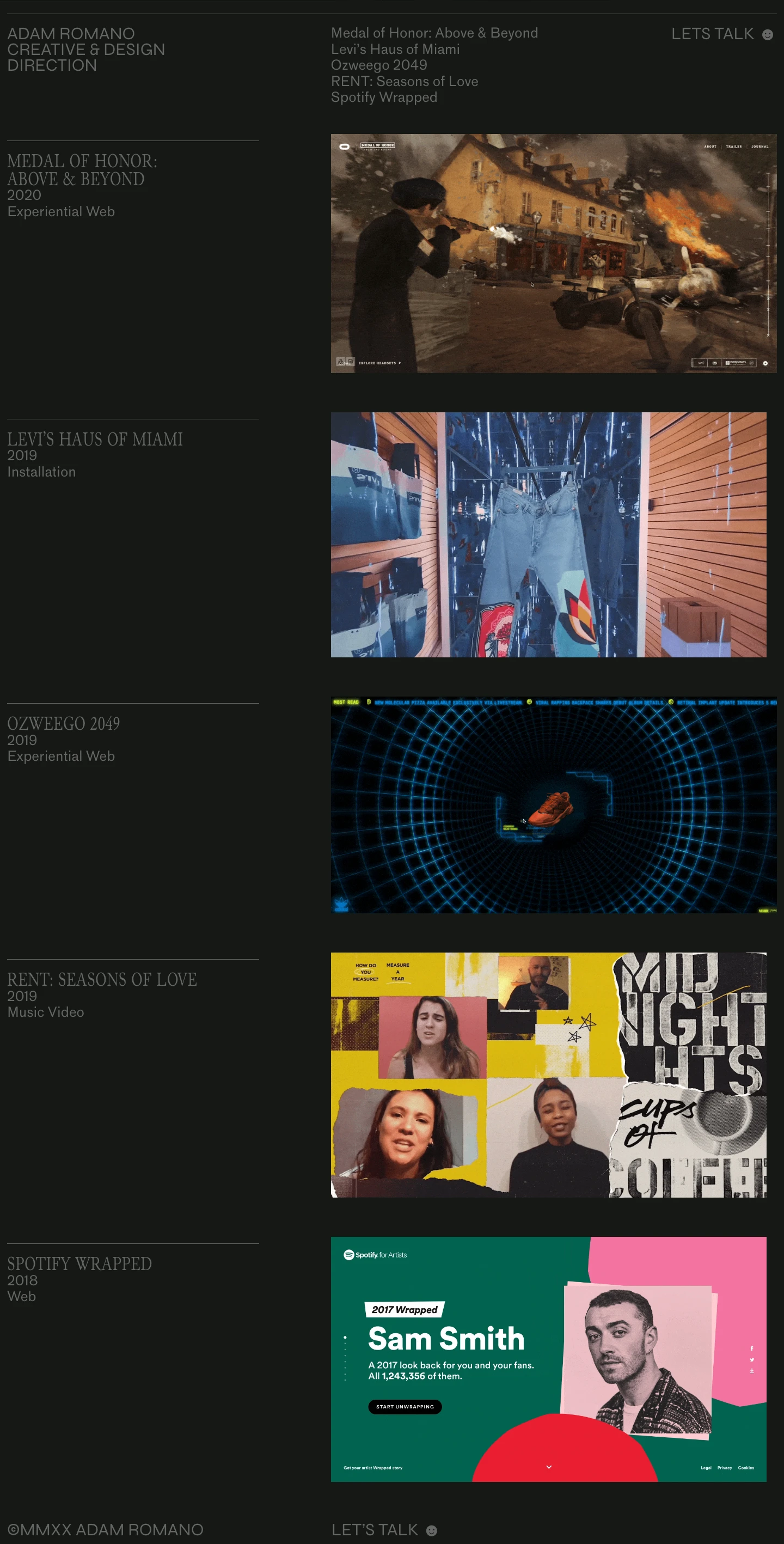 Adam Romano Landing Page Example: Creative & Design Direction