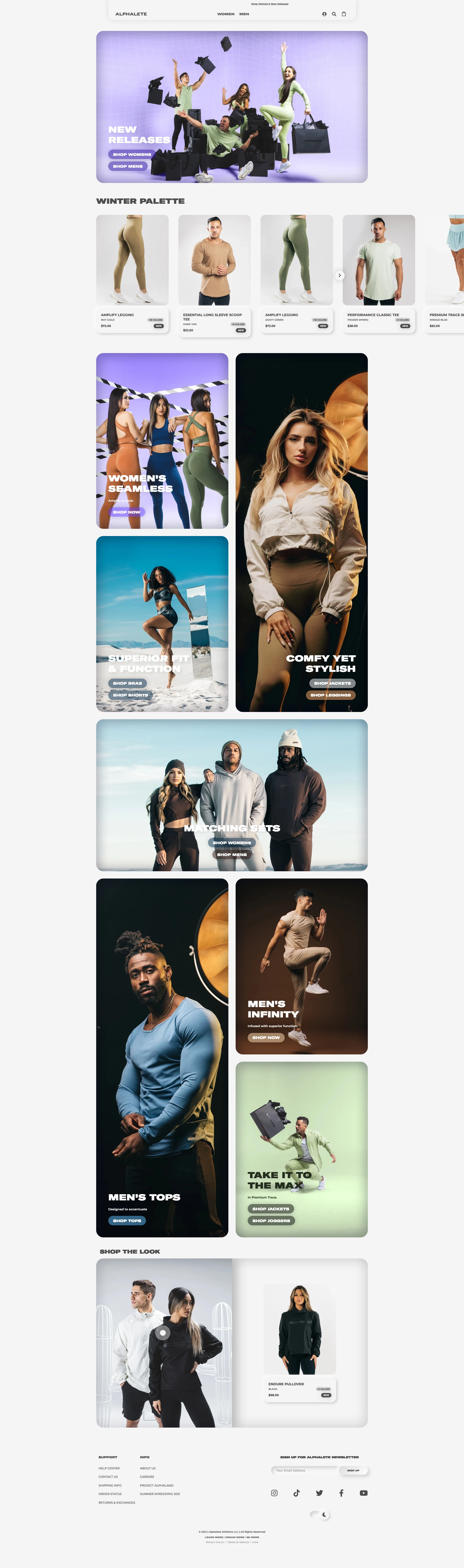 Alphalete Athletics Landing Page Example: Alphalete makes premium fitness and lifestyle wear designed to help you become the best version of yourself.