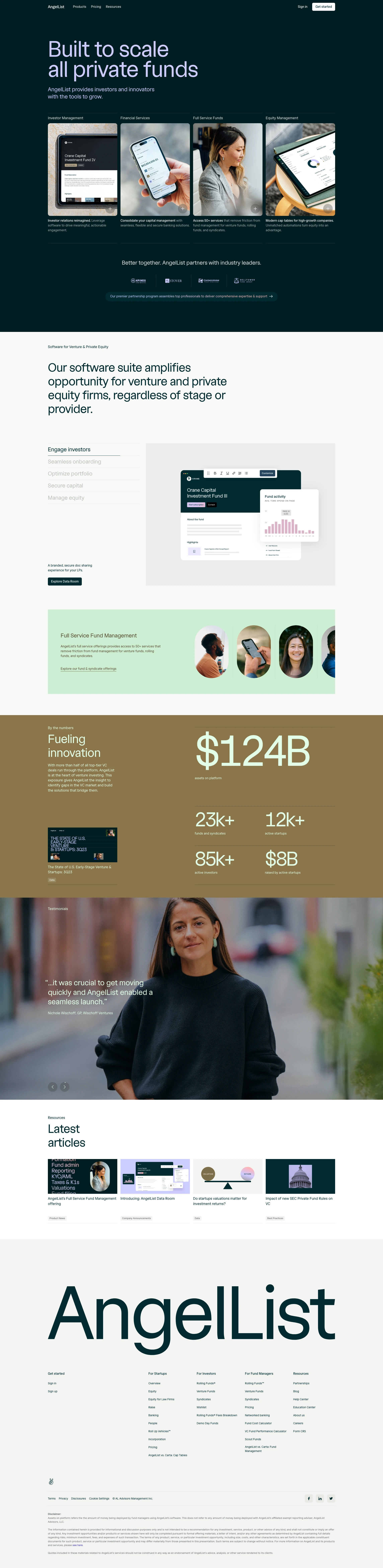 AngelList Landing Page Example: AngelList builds the infrastructure that powers the startup economy—providing investors and innovators with the tools to grow.