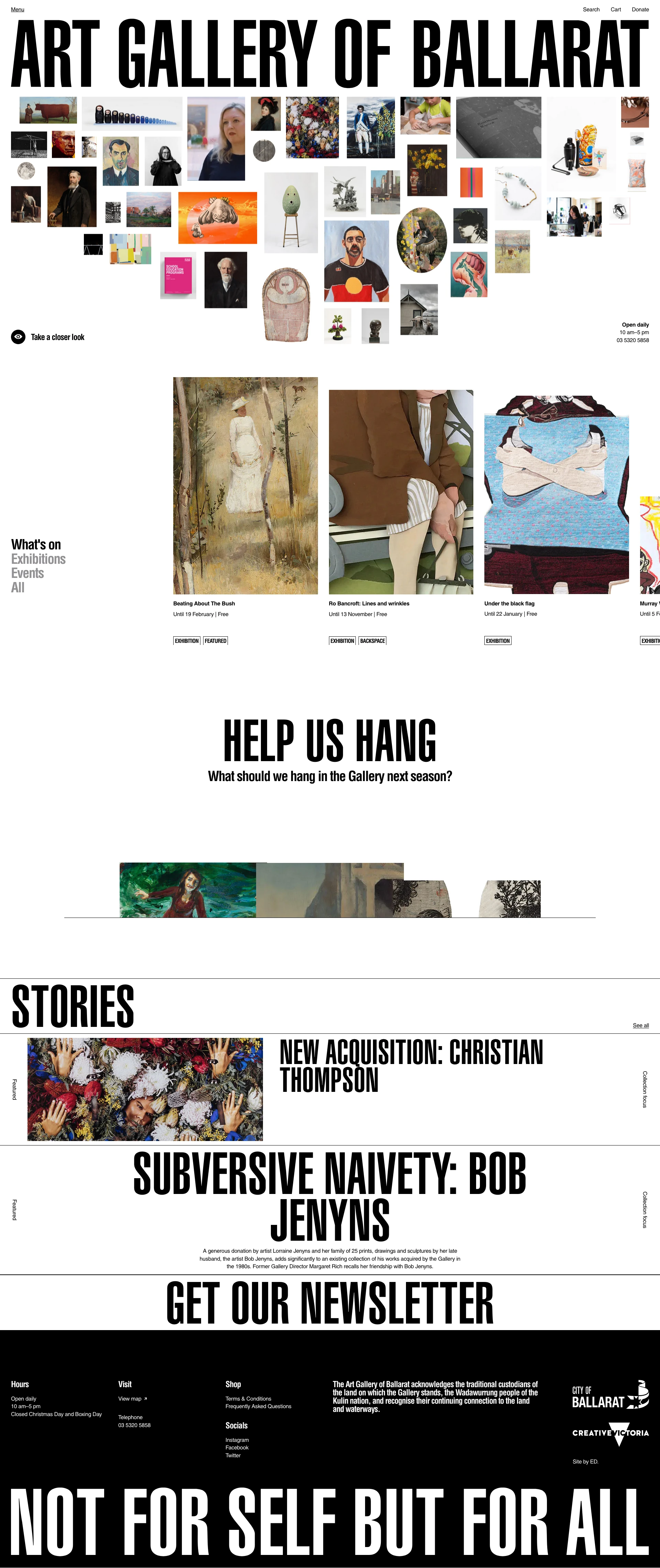 Art Gallery of Ballarat Landing Page Example: The Art Gallery of Ballarat is the oldest and largest regional art gallery in Australia.