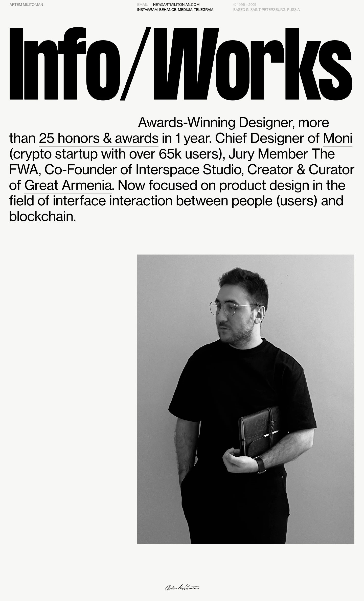 Artem Militonian - Landing Page Design | Lapa Ninja