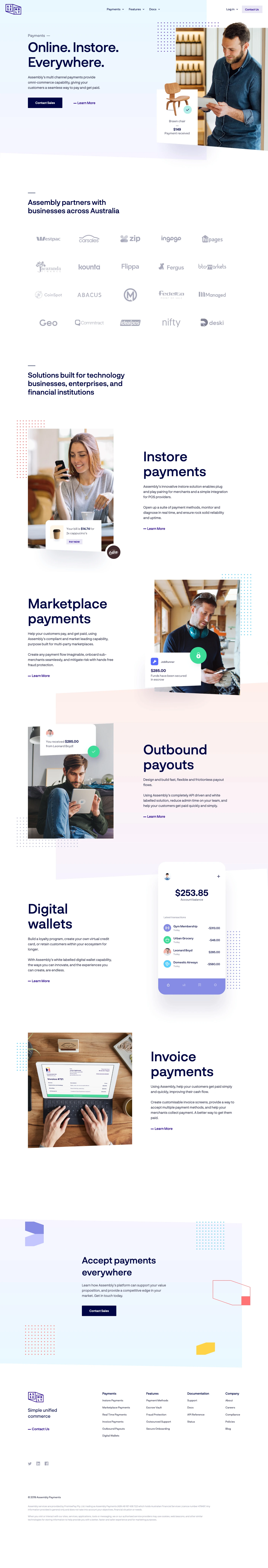 Assembly Payments Landing Page Example: Assembly’s multi channel payments provide omni-commerce capability, giving your customers a seamless way to pay and get paid.