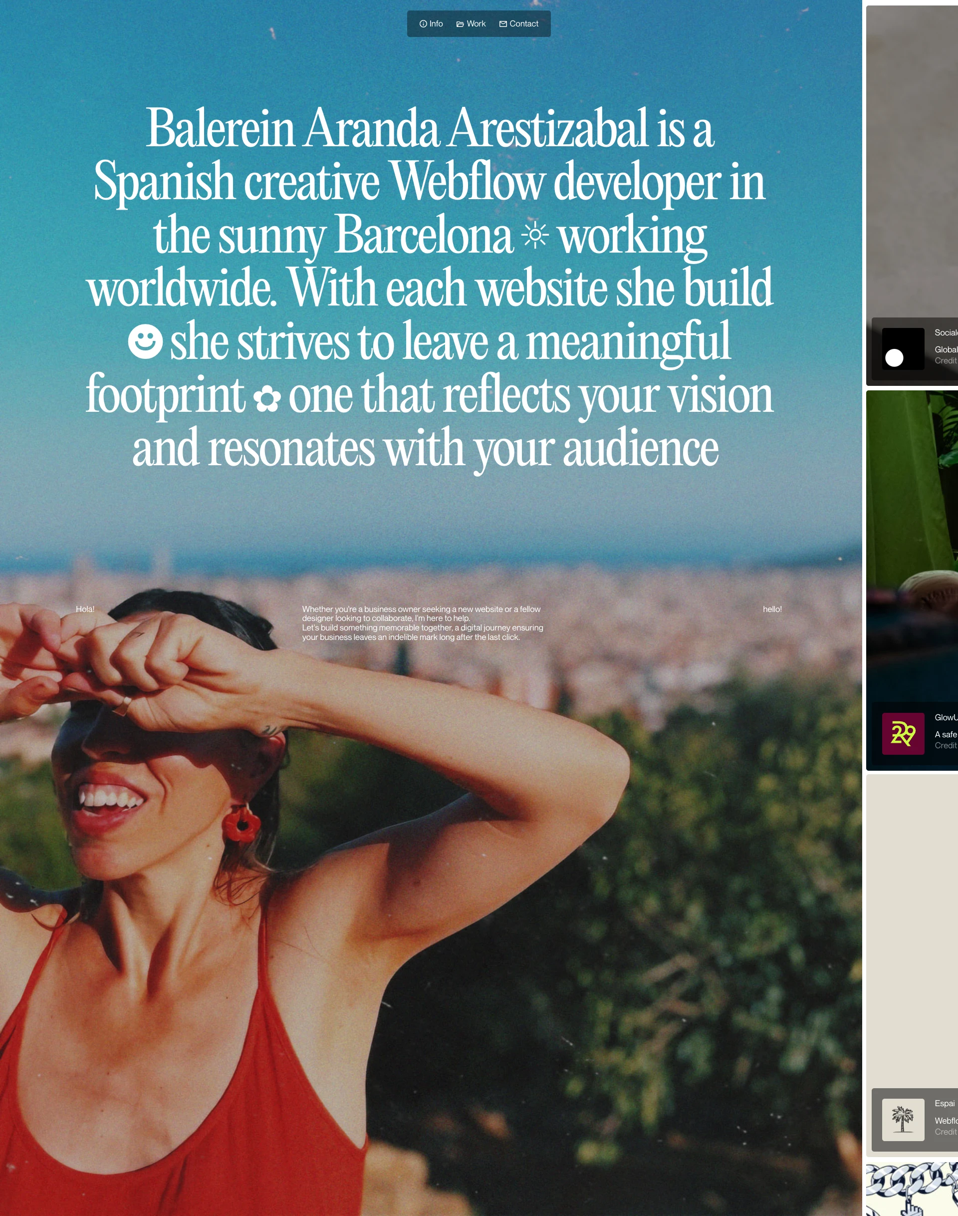 Balerein Landing Page Example: Let's build something memorable together that resonates long after the last click. Unique websites with a touch of animations. with the goal of making your business bigger.