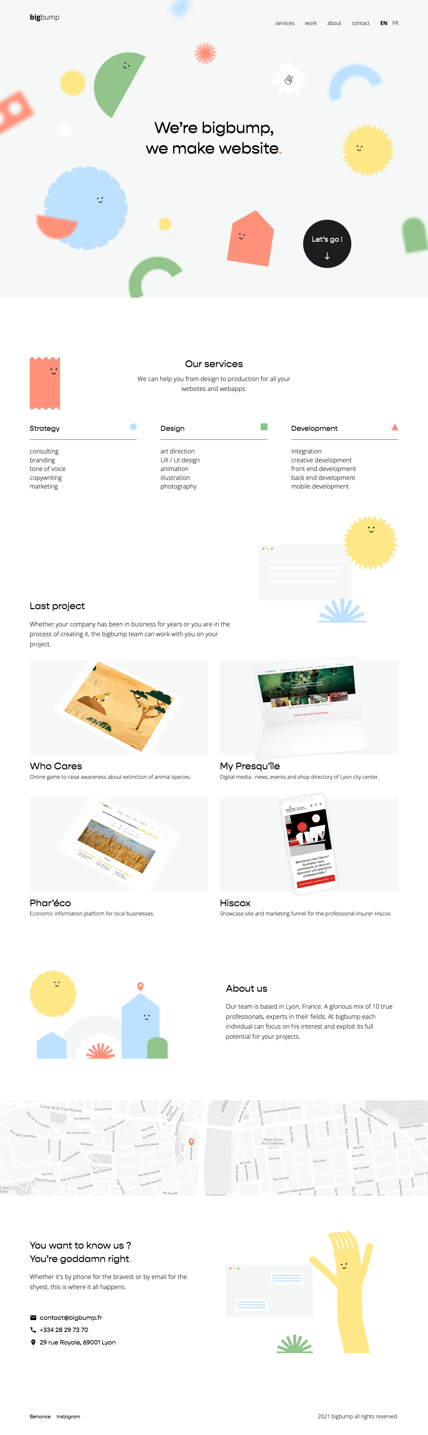 bigbump Landing Page Example: bigbump agency combines strategy, design and development to bring to life websites and applications.
