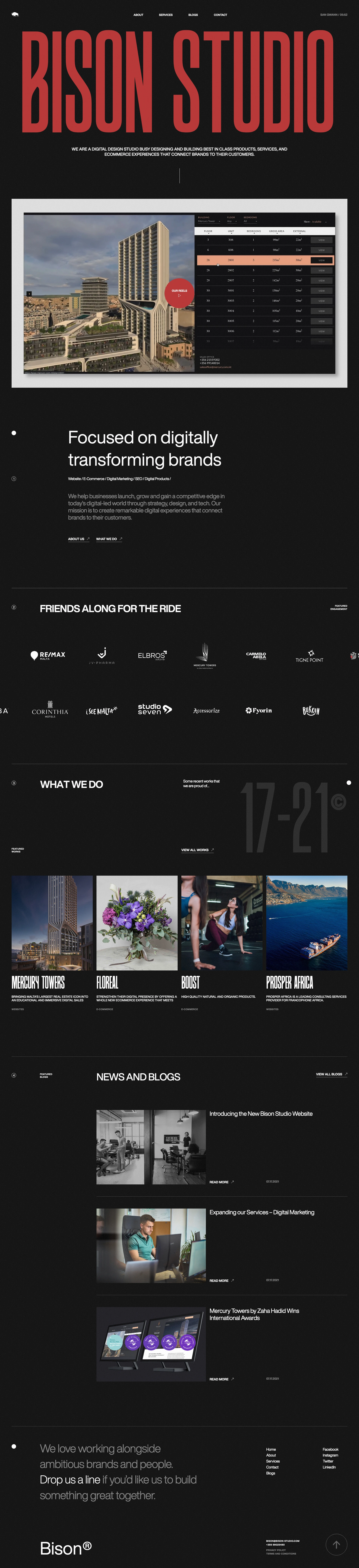 Bison Studio Landing Page Example: Bison studio is an award-winning digital agency in Malta. We are experts in website design, web development, eCommerce and digital marketing.