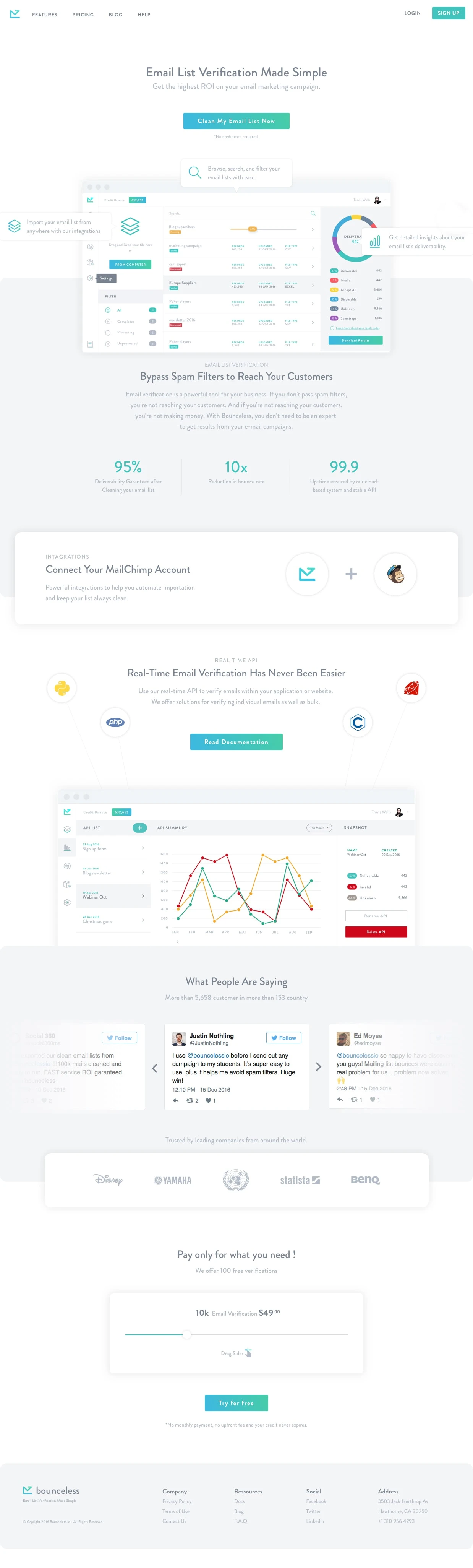 Bounceless Landing Page Example: Get the highest ROI on your email marketing campaign.