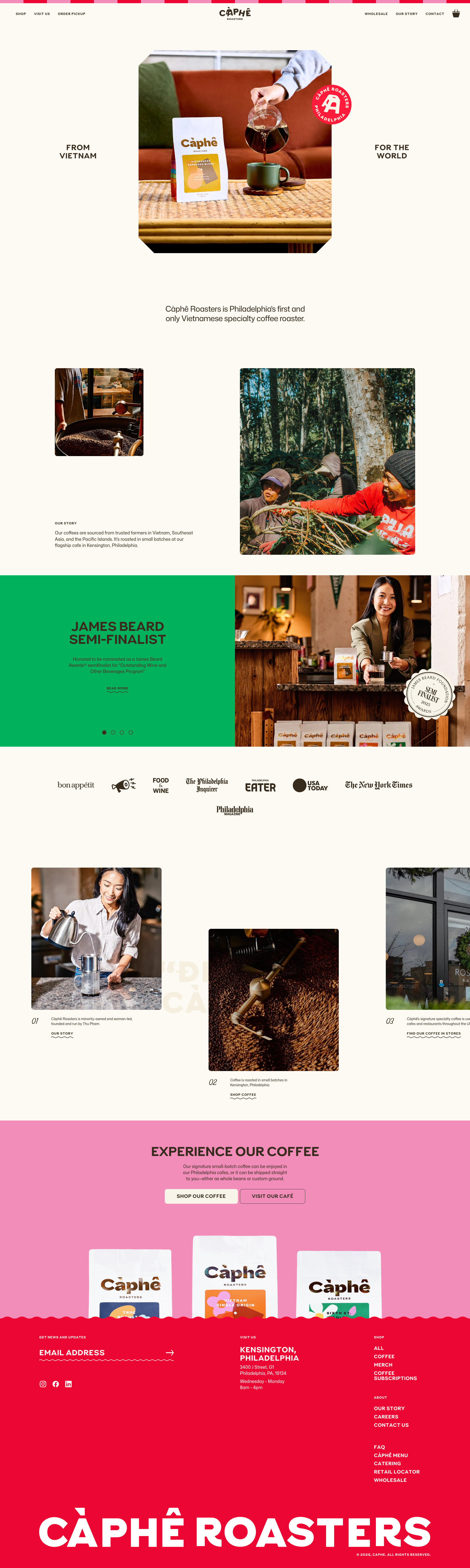 Caphe Roasters Landing Page Example: Caphe Roasters Subscriptions
