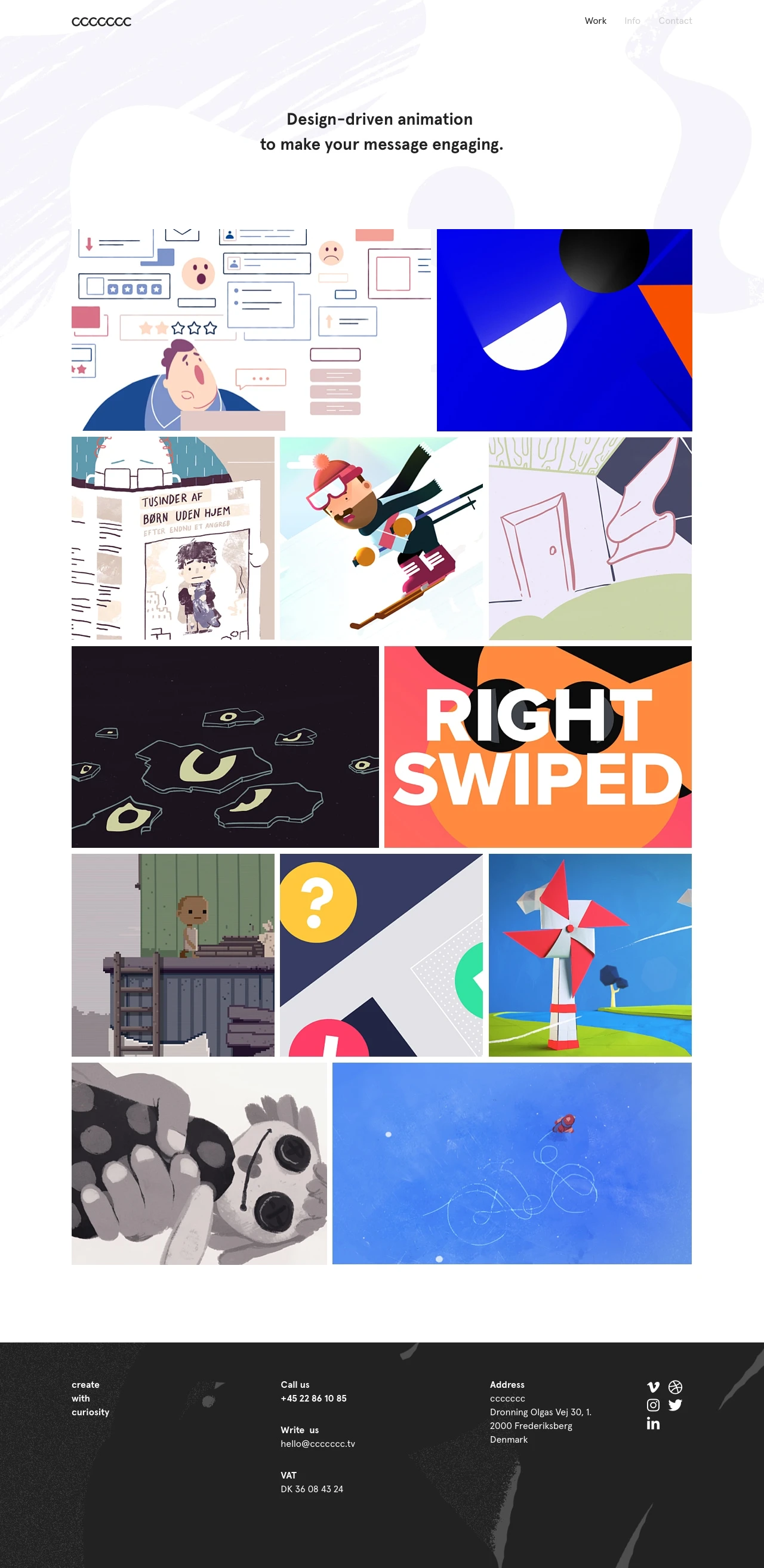 ccccccc Landing Page Example: Design-driven animation to make your message engaging.