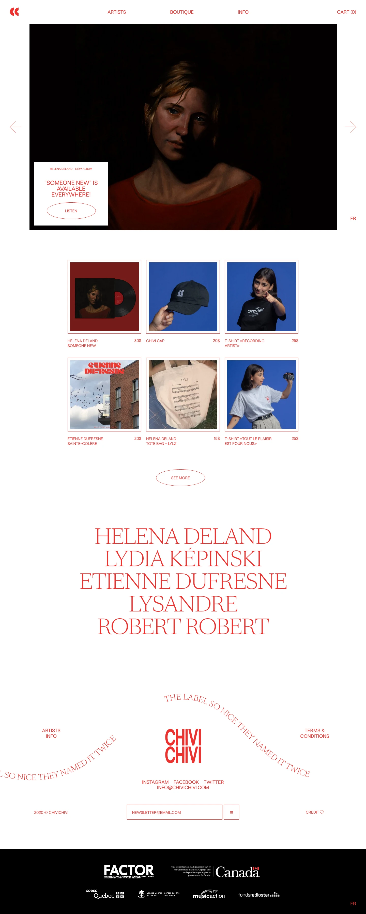 Chivi Chivi Landing Page Example: Chivi Chivi is a Montreal-based independent record label and management company that promotes the work of audacious artists since 2016.