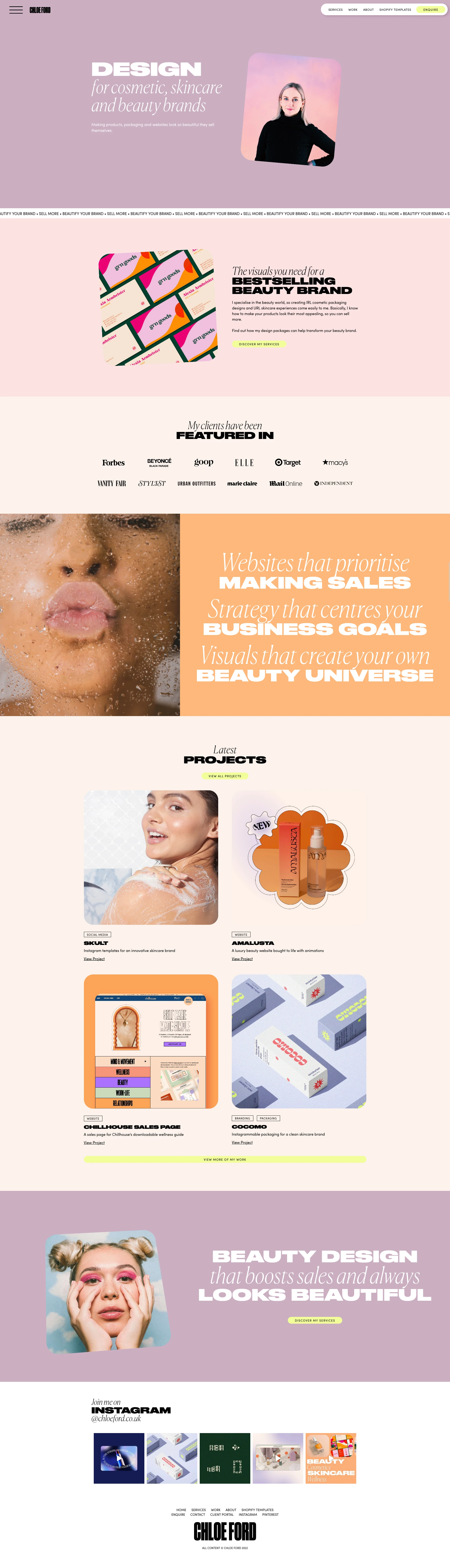 Chloe Ford Landing Page Example: Design for cosmetic, skincare and beauty brands. Making products, packaging and websites look so beautiful they sell themselves.