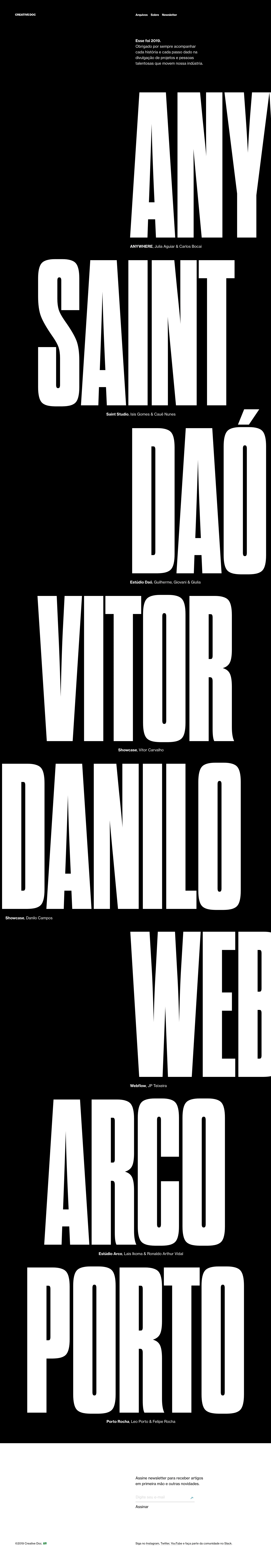 Creative Doc Landing Page Example: Good ideas and talented people deserve to be shared. Interviews with designers from Brazil and the world.