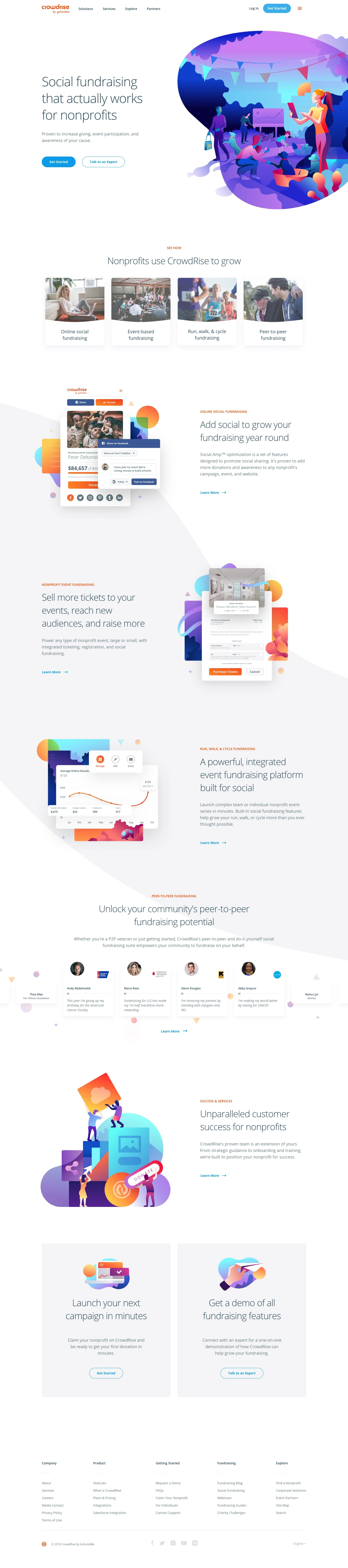 CrowdRise Landing Page Example: CrowdRise is a fundraising site to raise money for your personal causes and get instant access to the funds. We’re the #1 fundraising website for personal causes and charity.