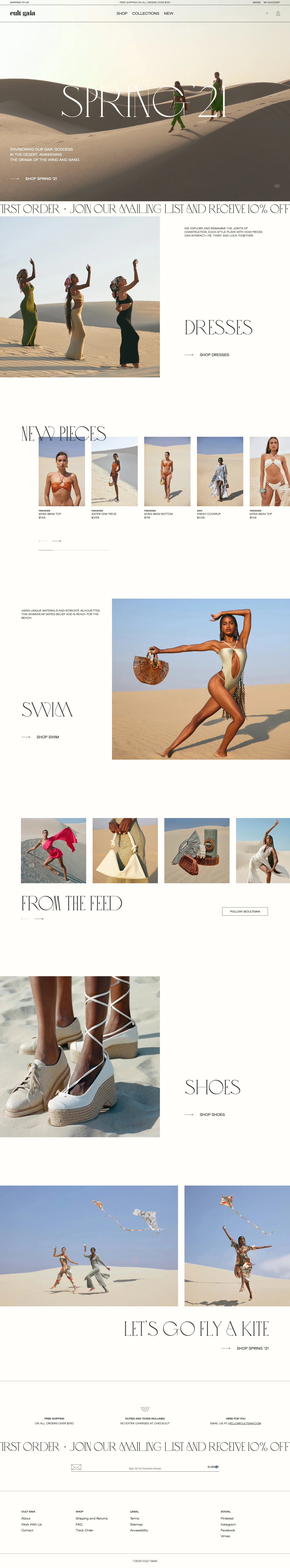Cult Gaia Landing Page Example: Shop for New Designer Clothing for Women at Cult Gaia. Cult Gaia is a lifestyle brand that creates beautiful heirloom items that will live in your closet forever. Shop our fashion blogger phenomenon Ark bag. Find the full selection of Cult Gaia bags, shoes, dresses, sale, earrings, sandals, turband, luna and swimwear.