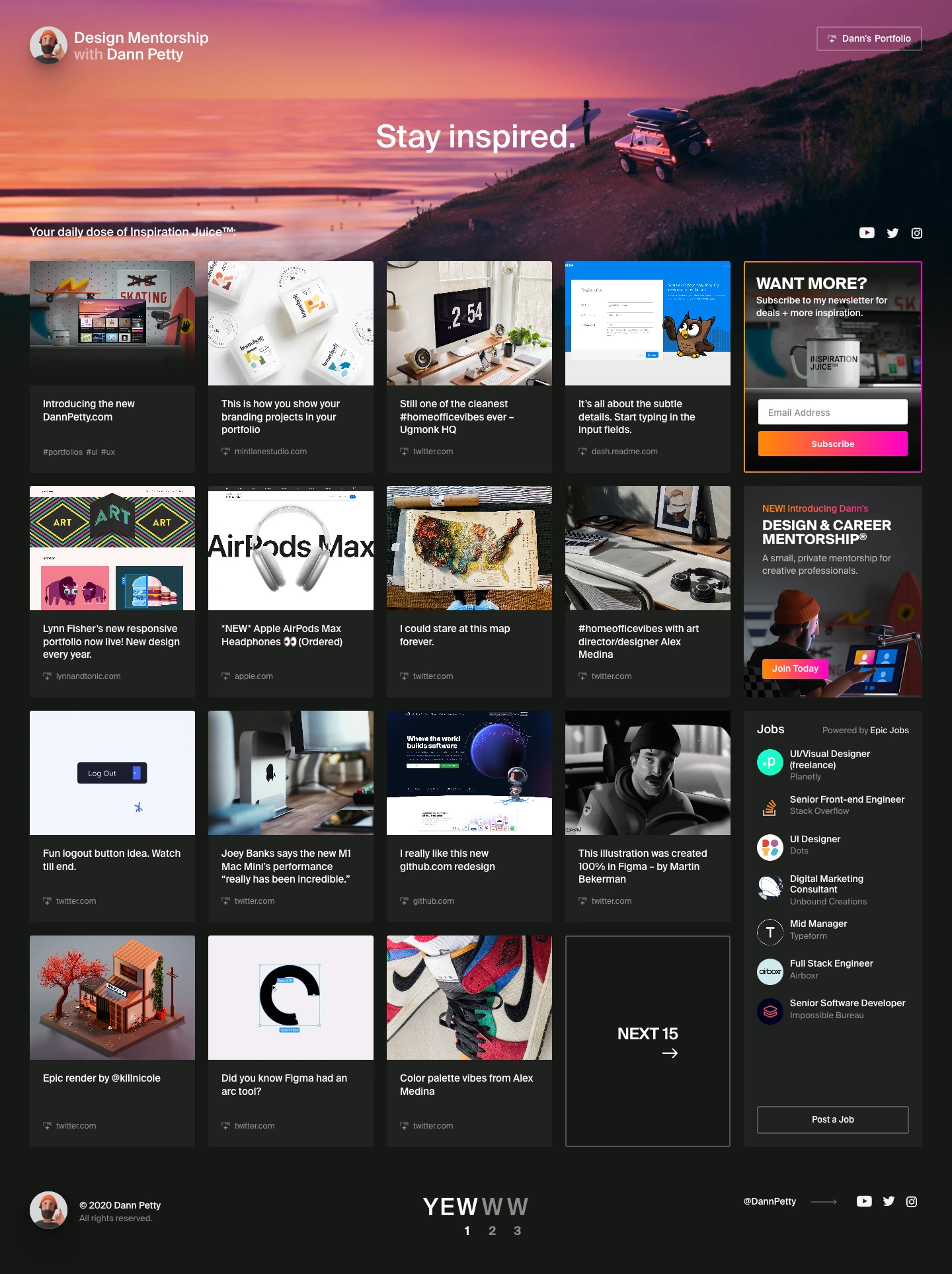 Dann Petty Landing Page Example: Dann's Design Mentorship.