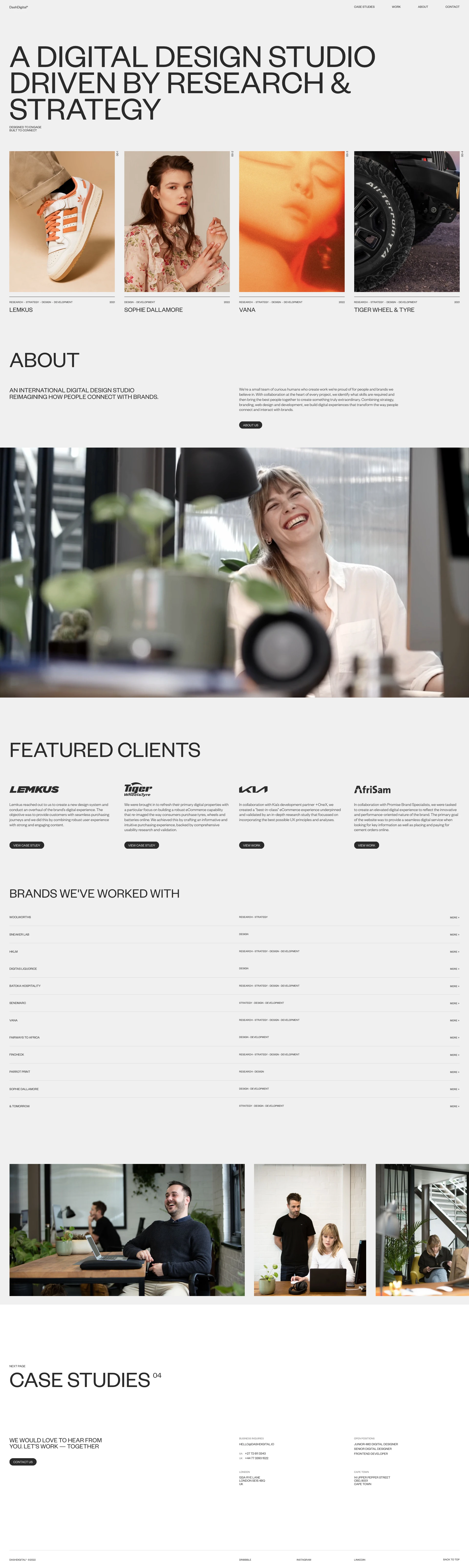 Dash Digital Studio Landing Page Example: Designed to engage. Built to connect. Driven by research & strategy, we're a digital design studio that helps reimagine how customers connect to your brand.