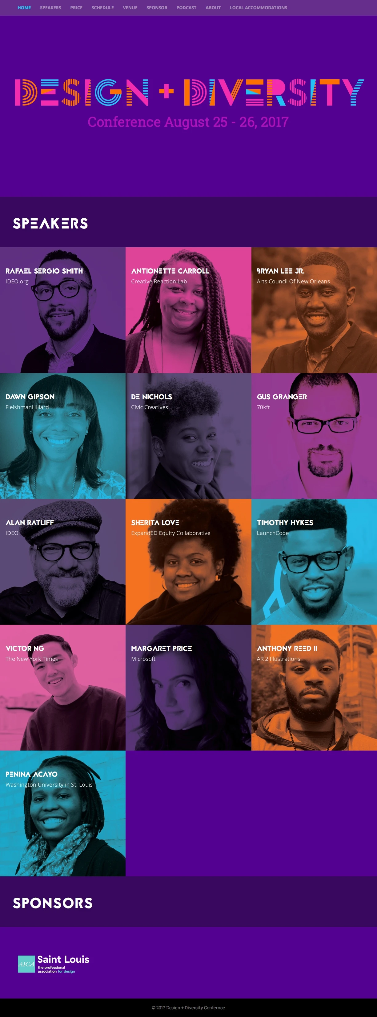 Design + Diversity Conference Landing Page Example: The Design + Diversity conference explores proactive ways to make the design industry more diverse. 
