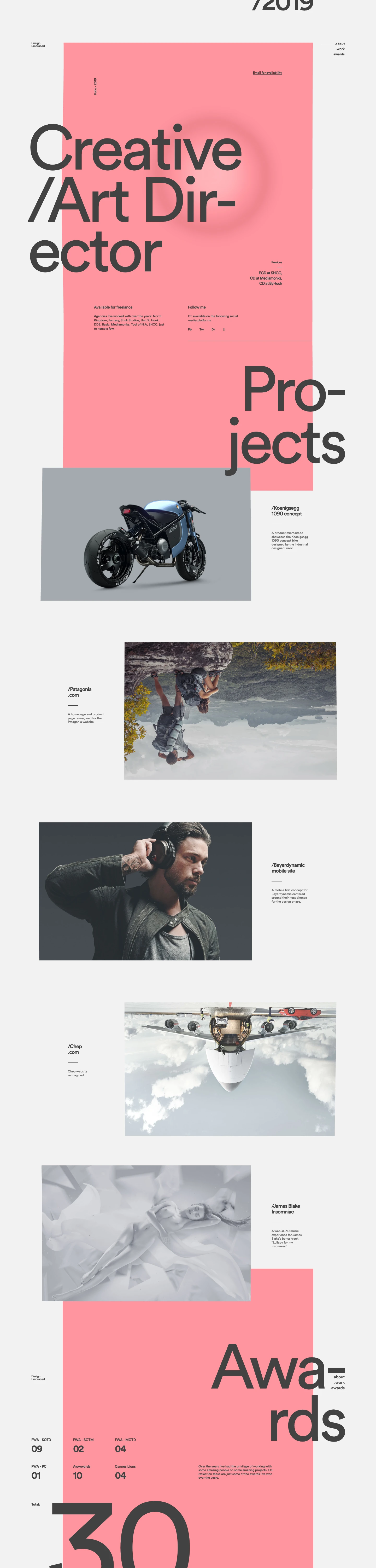 Design Embraced Landing Page Example: Design Embraced is portfolio of freelance Creative/Art Director & Designer Anthony Goodwin.