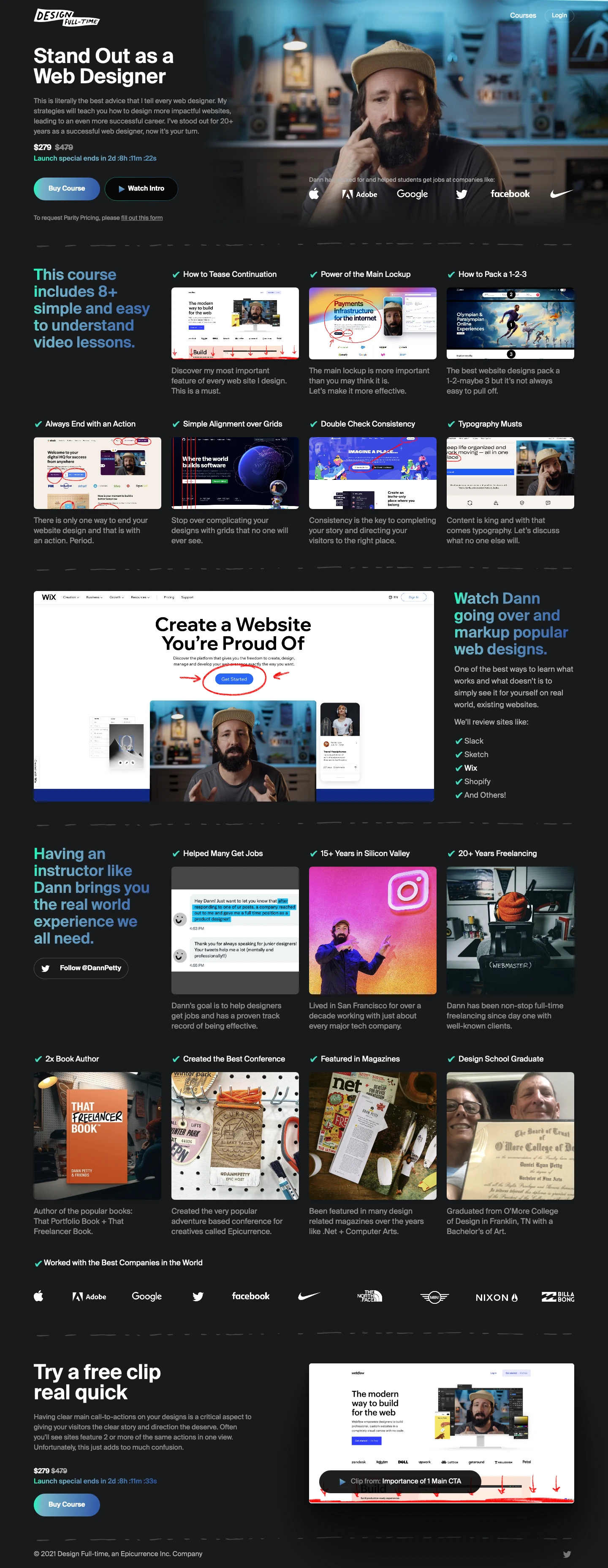 Design Full-Time Landing Page Example: Stand Out as a Web Designer. This is literally the best advice that I tell every web designer. Mystrategies will teach you how to design more impactful websites, leading to an even more successful career. I’ve stood out for 20+ years as a successful web designer, now it’s your turn.