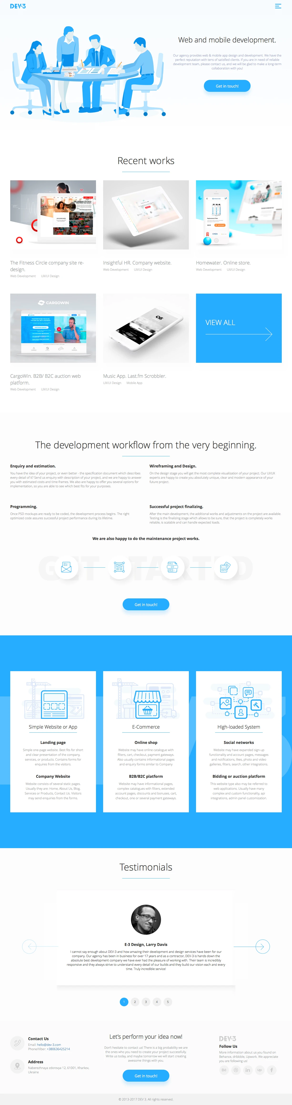 DEV-3 Landing Page Example: Web and mobile development.