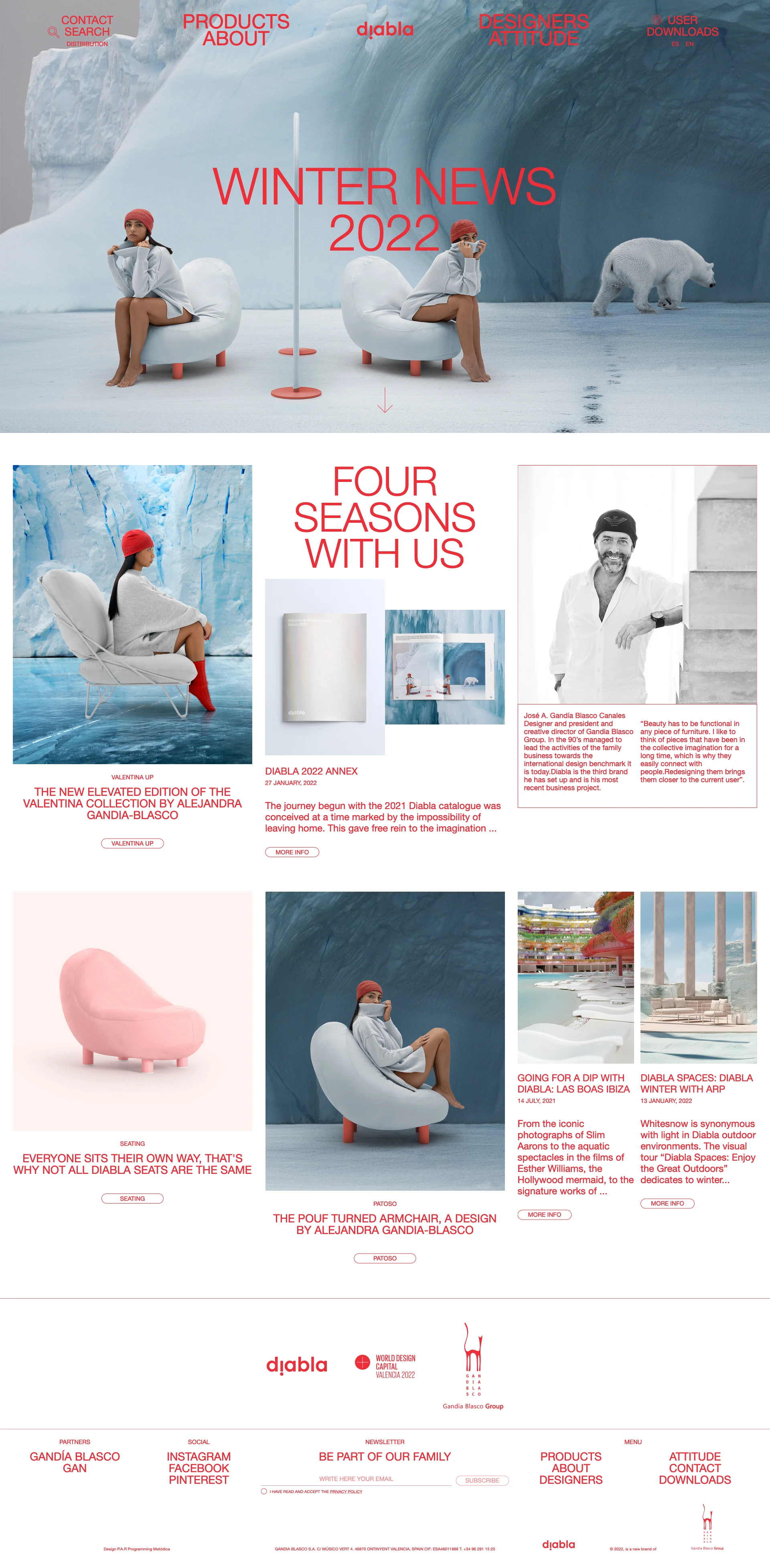 DIABLA OUTDOOR Landing Page Example: Find out our proposals for enjoying the outdoors 365 days. Outdoor furniture, accessories and complements with a casual and lightweight design for terraces, balconies and patios. Diabla is the most casual brand by Gandia Blasco Group.