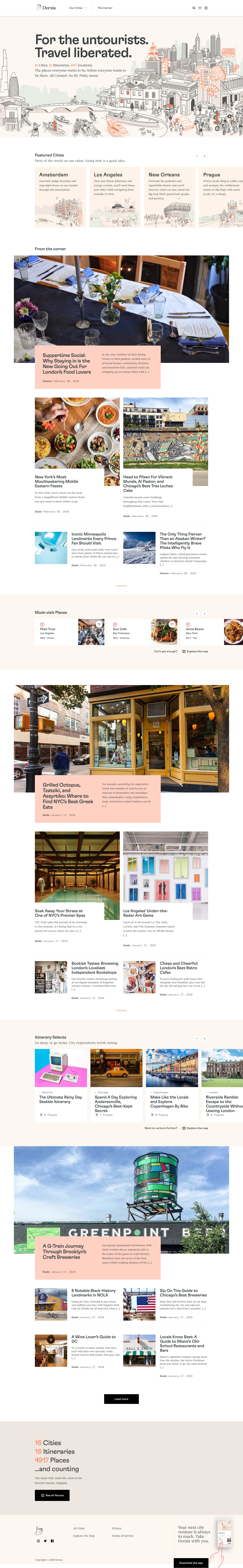 Dorsia Landing Page Example: The places everyone wants to be, before everyone wants to be there. All Curated. No BS. Pinky swear.