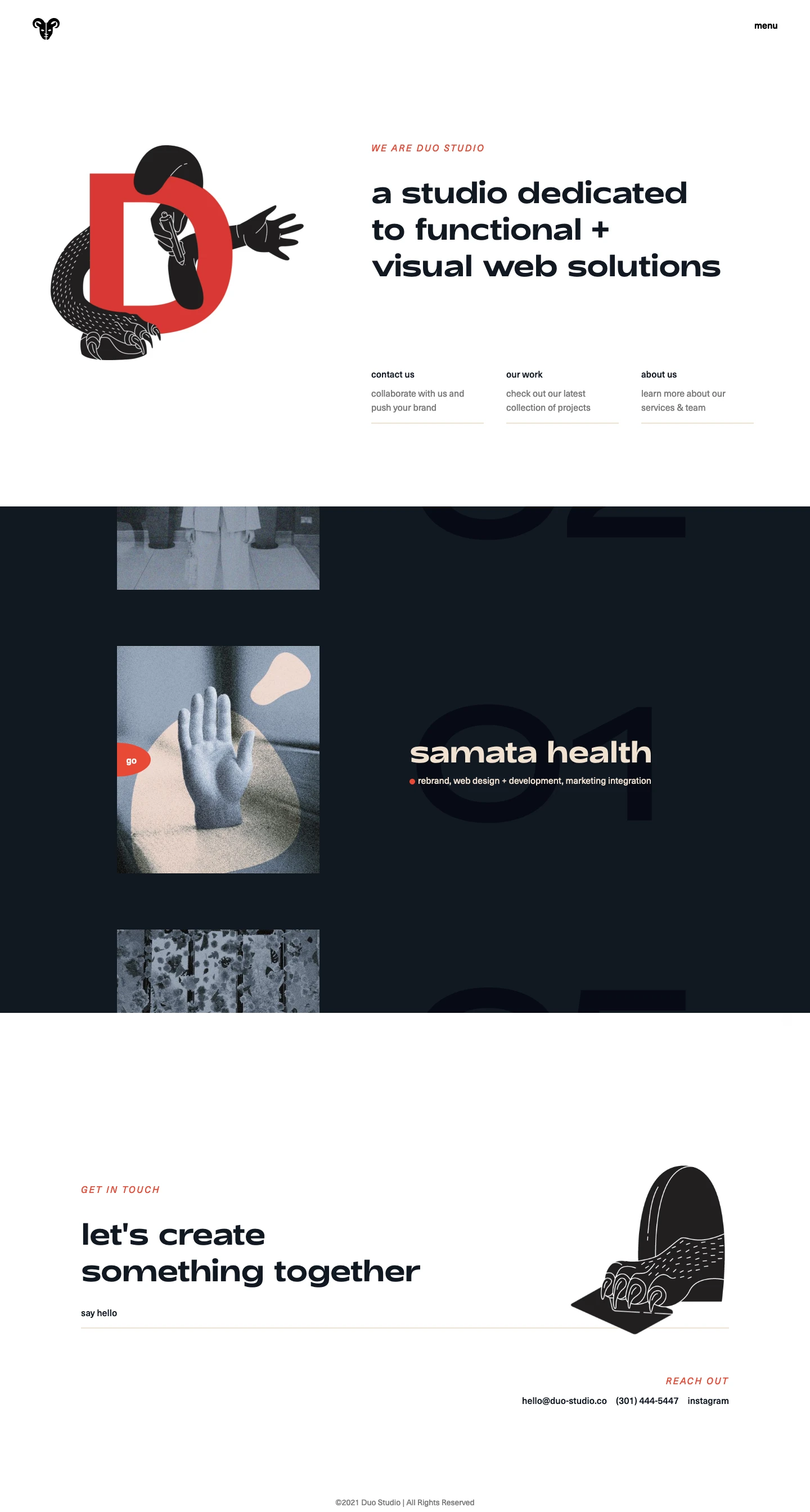 Duo Studio Landing Page Example: Duo Studio is a creative web agency dedicated to functional + visual web solutions.