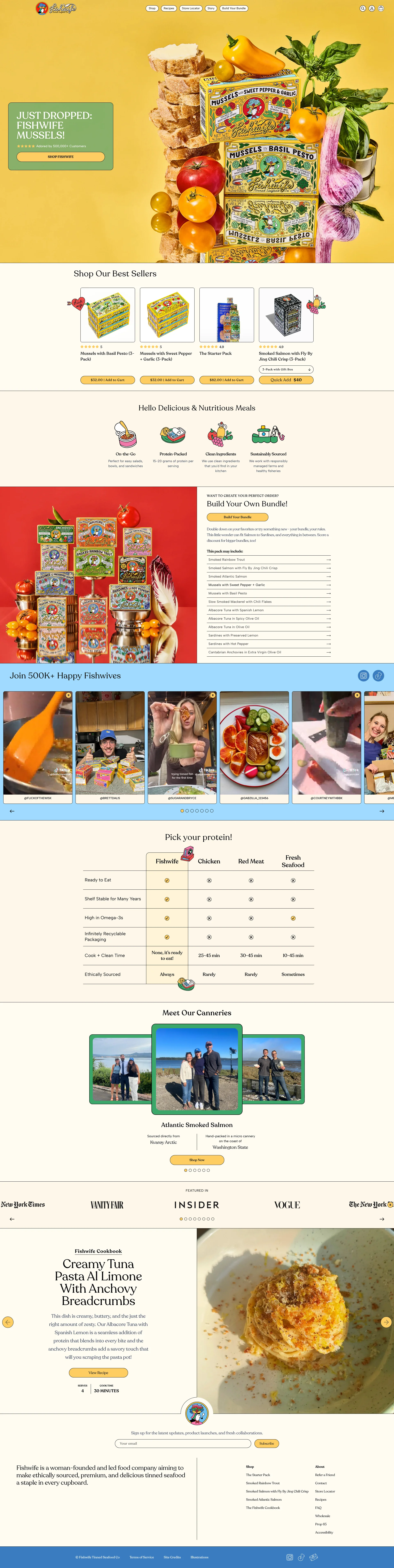 Fishwife Landing Page Example: Welcome to Fishwife, a tinned fish company bringing conservas culture to the North American table.